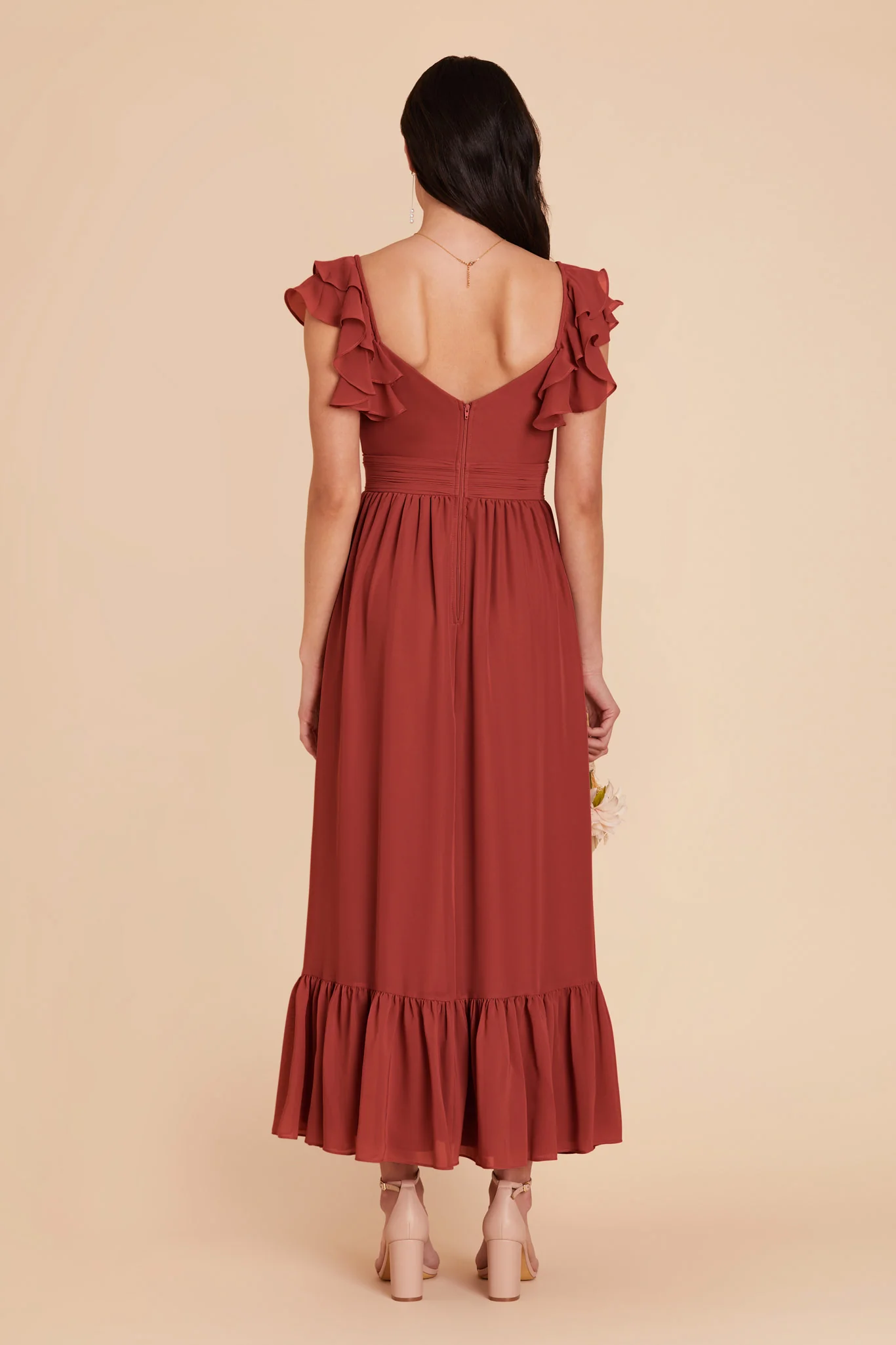 Michelle Chiffon Dress - Spice - Image 6