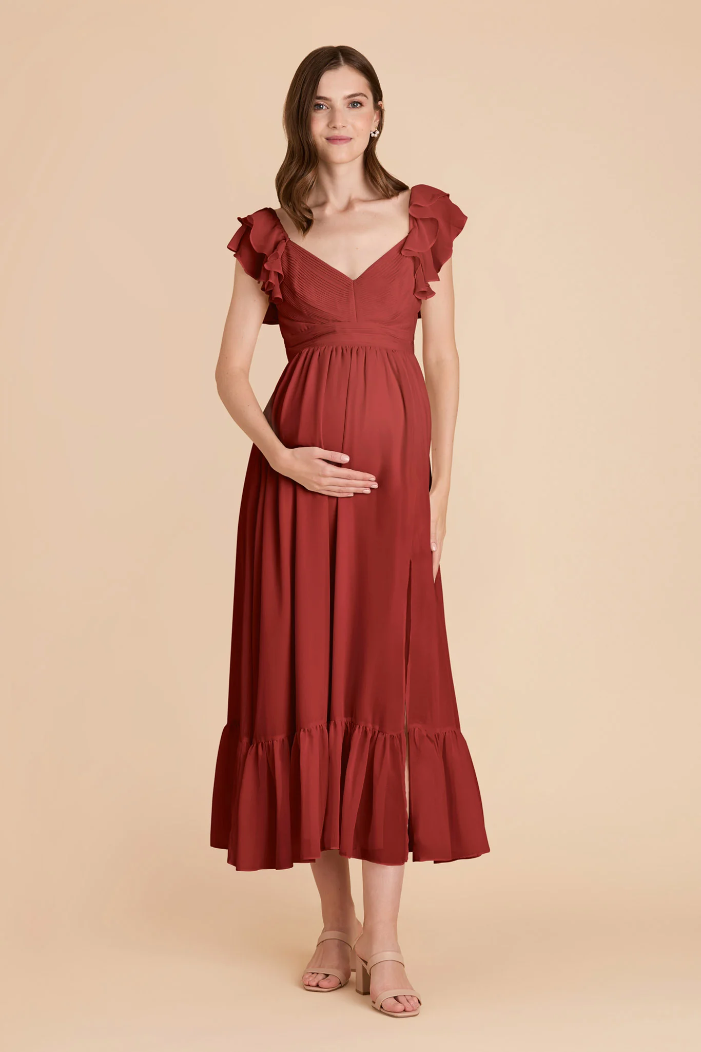 Michelle Chiffon Dress - Spice - Image 7