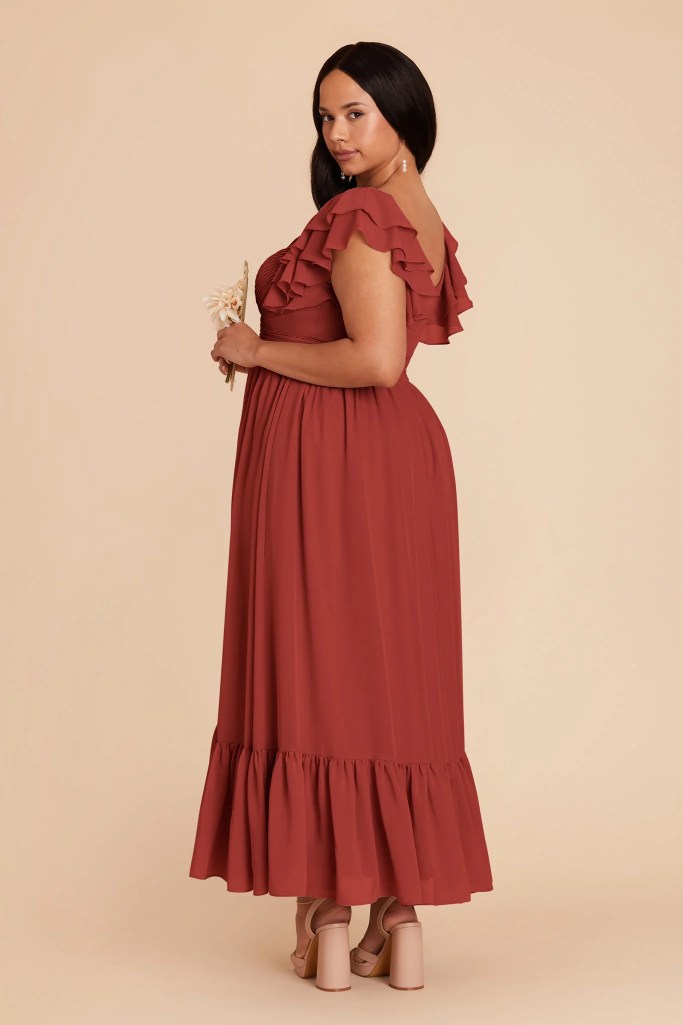Michelle Chiffon Dress - Spice - Image 9