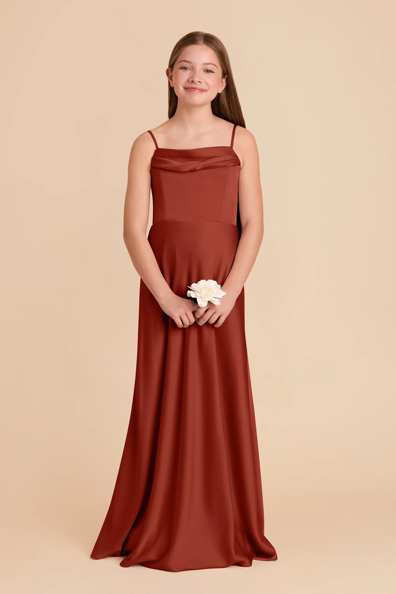 Mimi Junior Matte Satin Dress - Auburn - Image 3