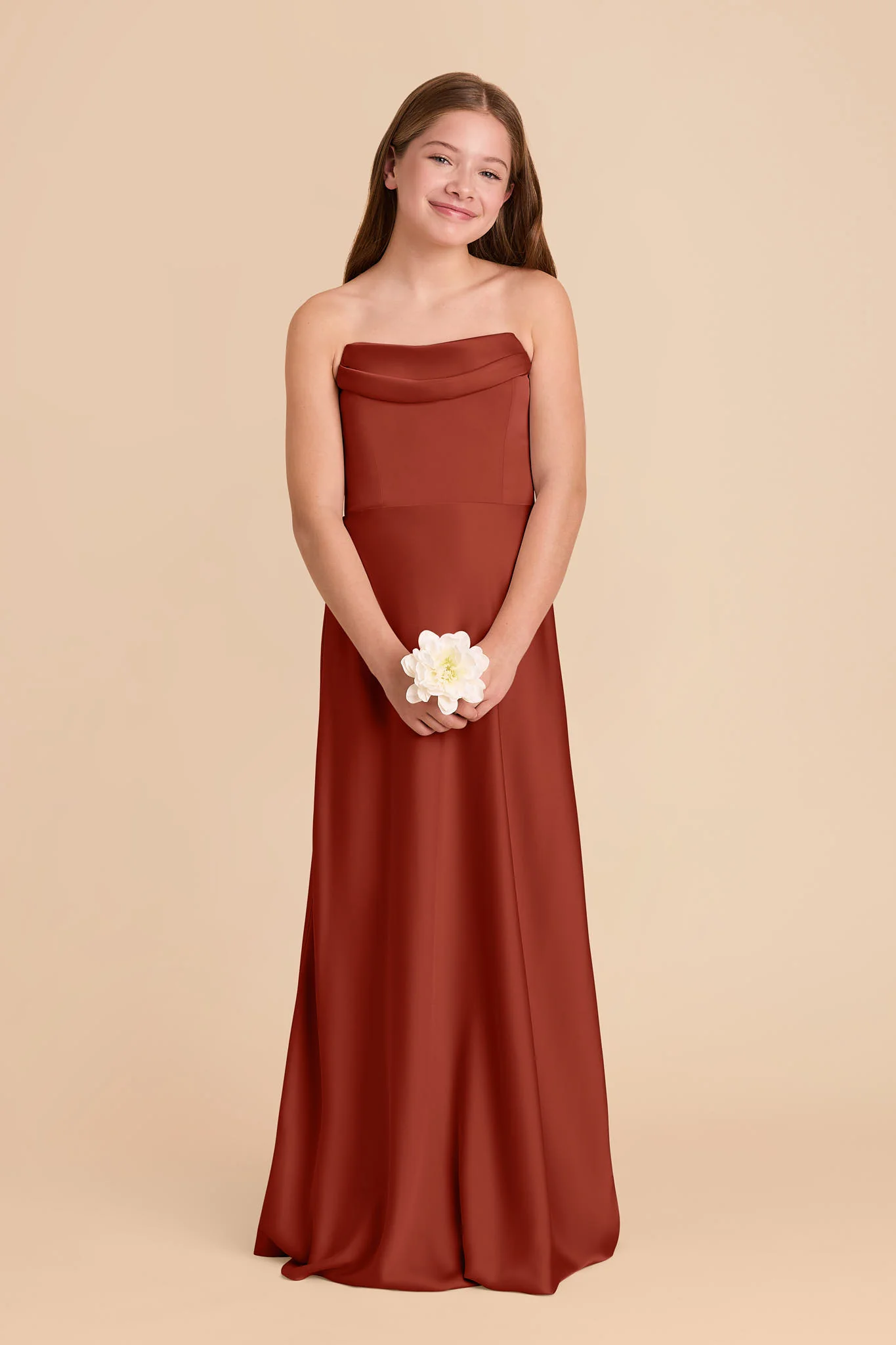 Mimi Junior Matte Satin Dress - Auburn - Image 4