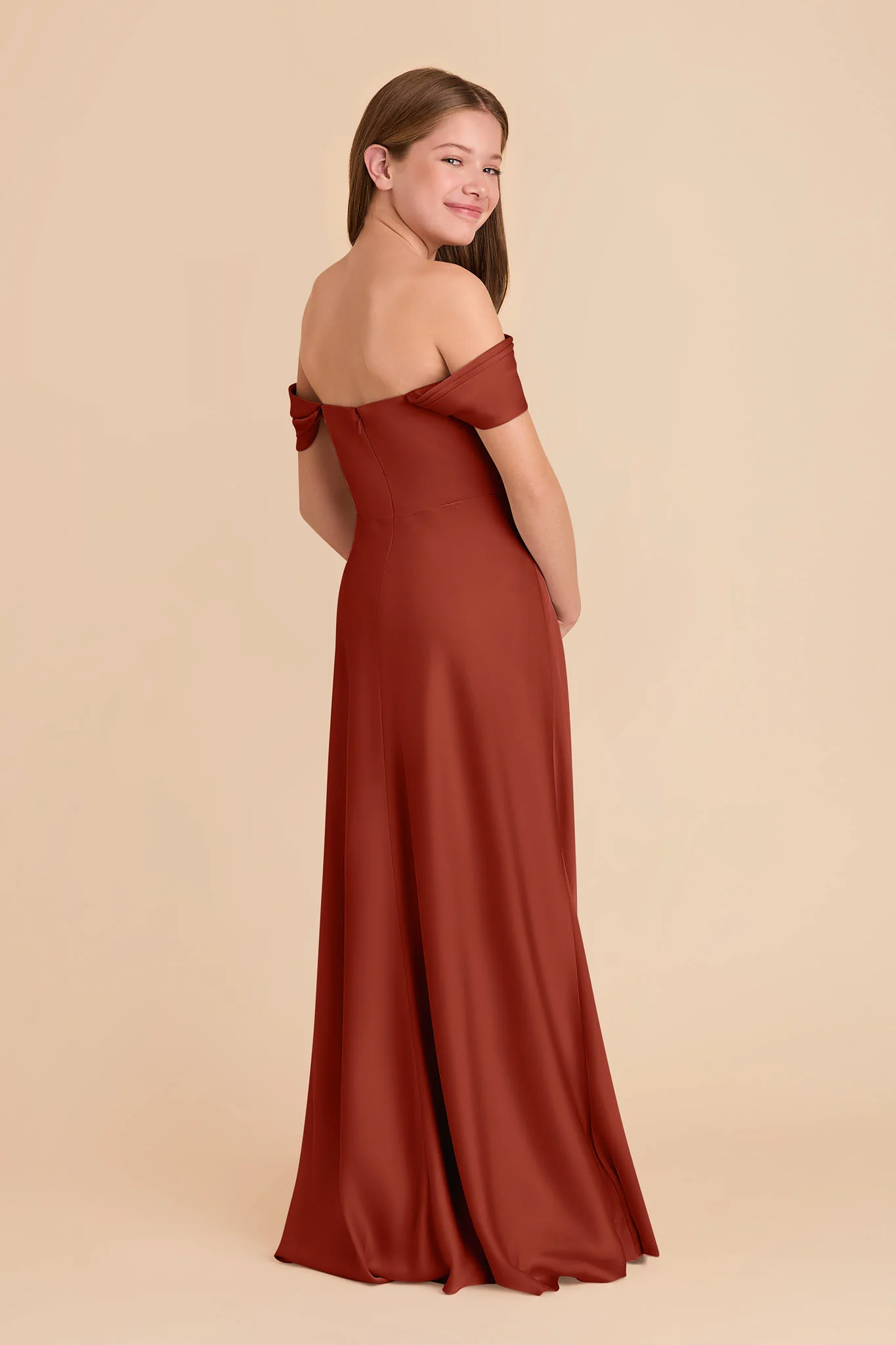 Mimi Junior Matte Satin Dress - Auburn - Image 5