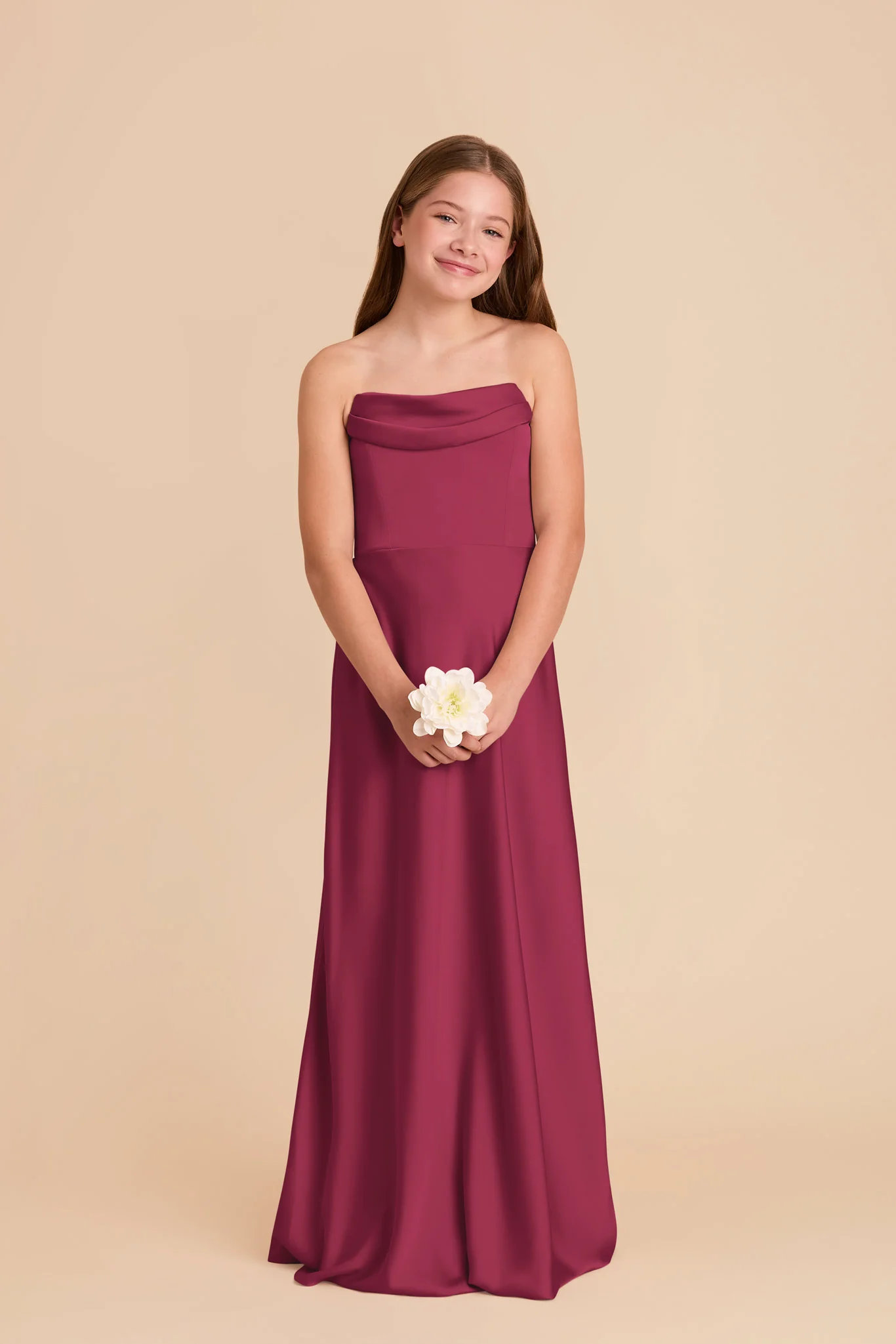 Mimi Junior Matte Satin Dress - Berry - Image 3