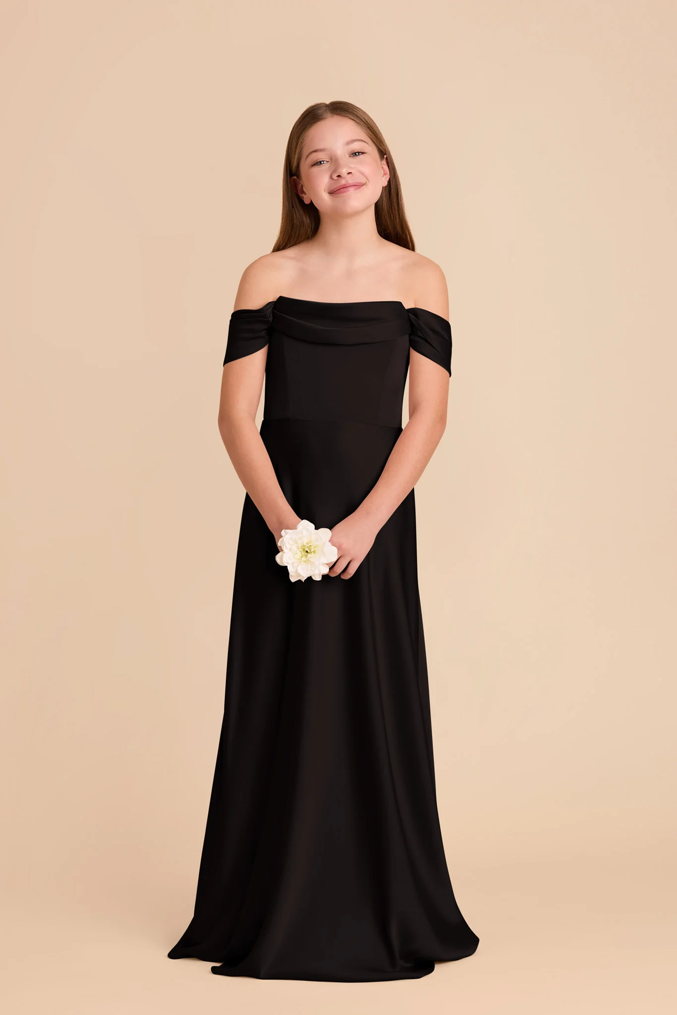Mimi Junior Matte Satin Dress - Black - Image 2