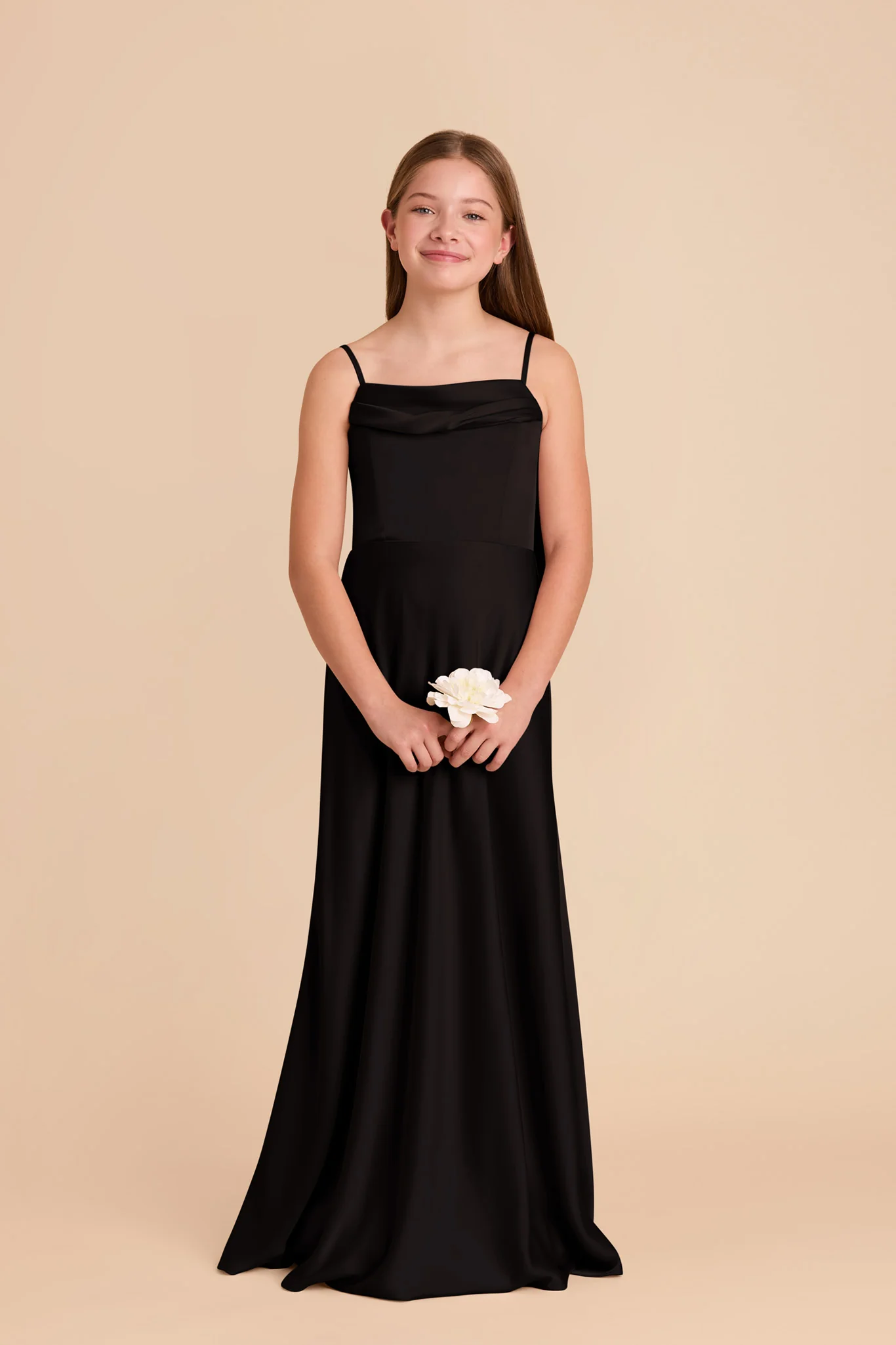 Mimi Junior Matte Satin Dress - Black - Image 3