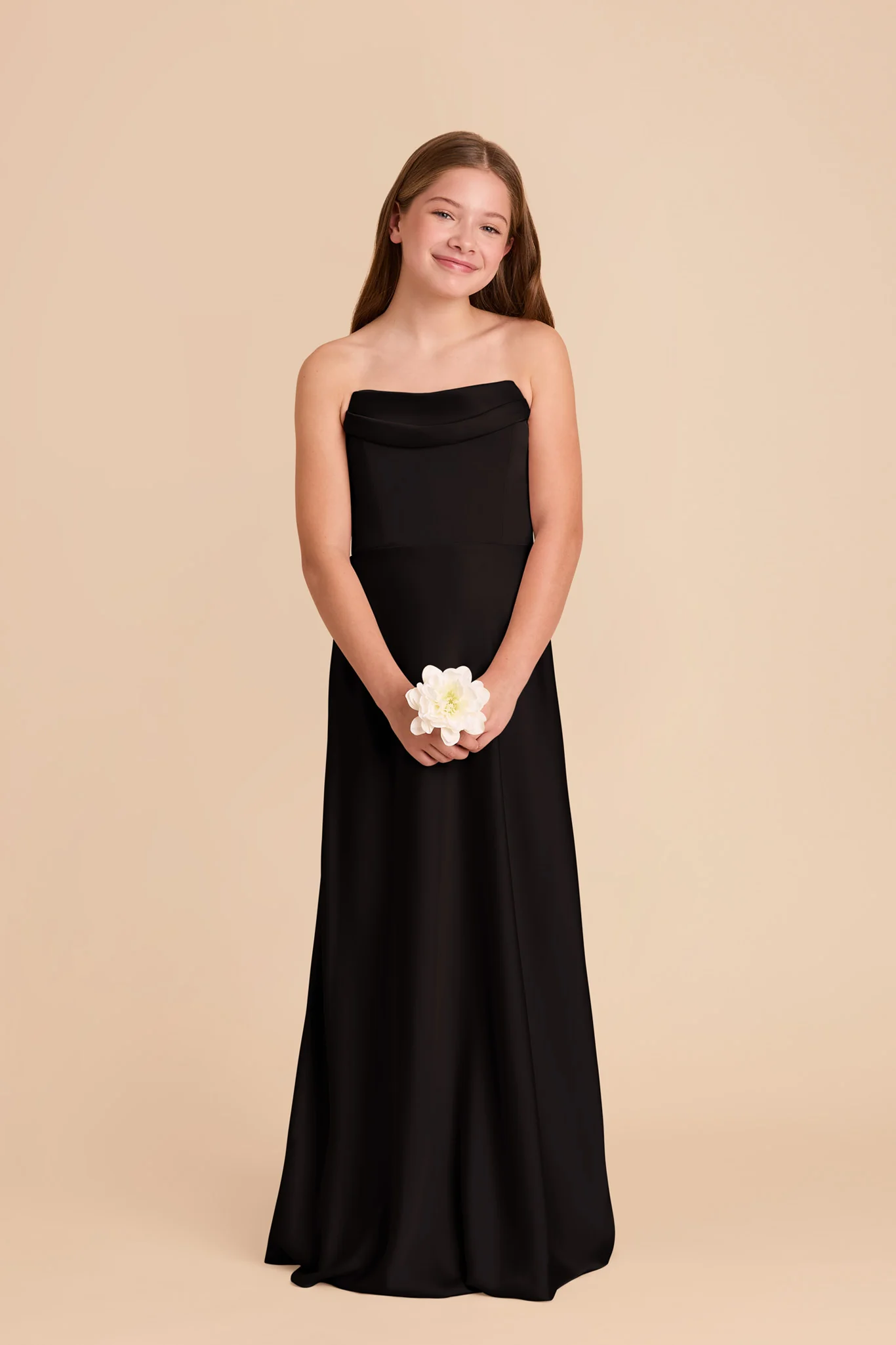 Mimi Junior Matte Satin Dress - Black - Image 4
