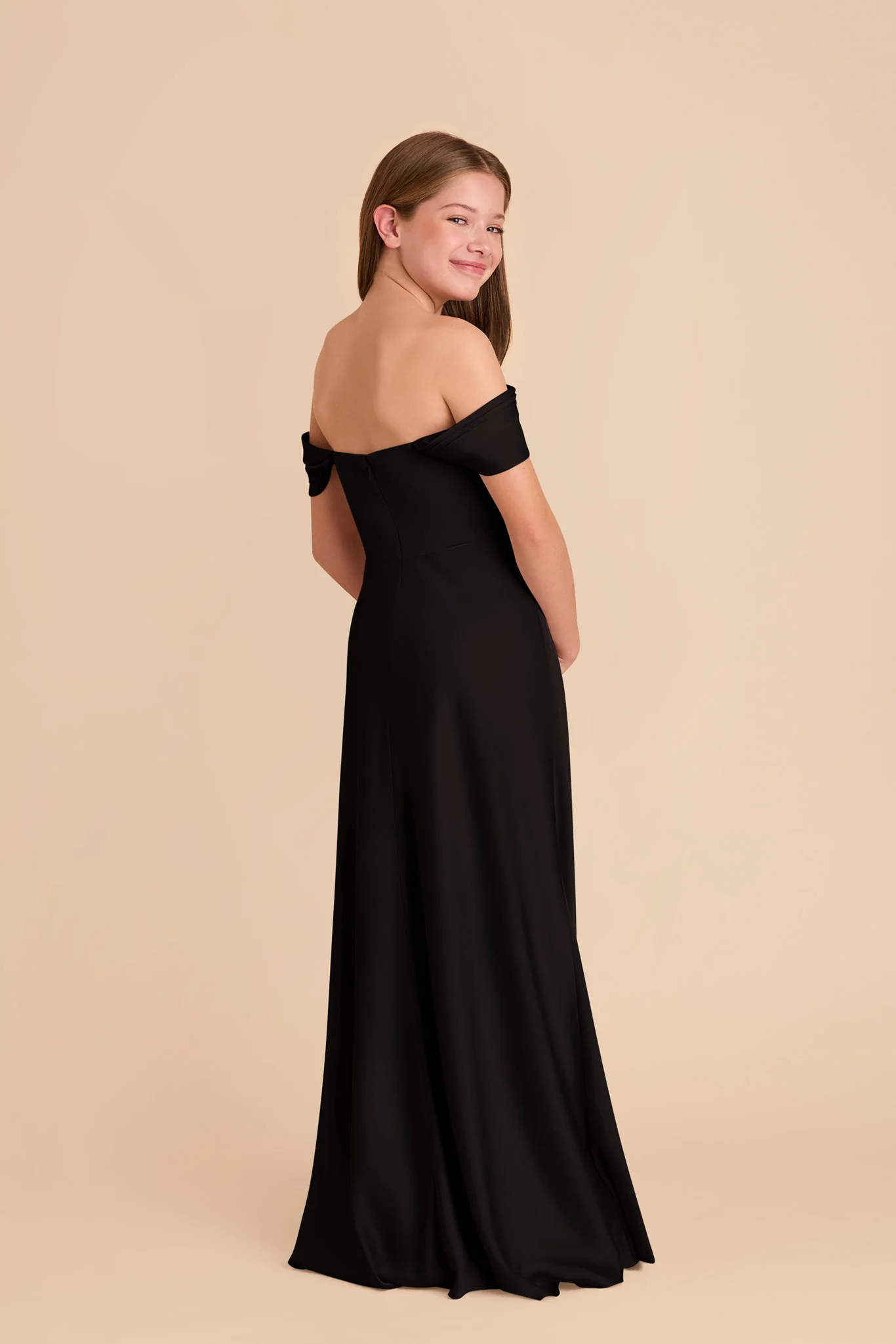 Mimi Junior Matte Satin Dress - Black - Image 5