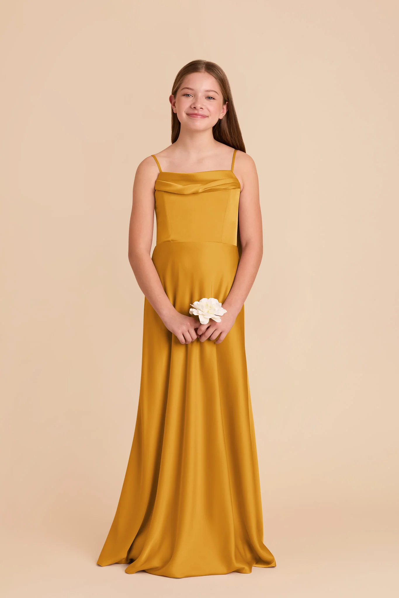 Mimi Junior Matte Satin Dress - Butterscotch