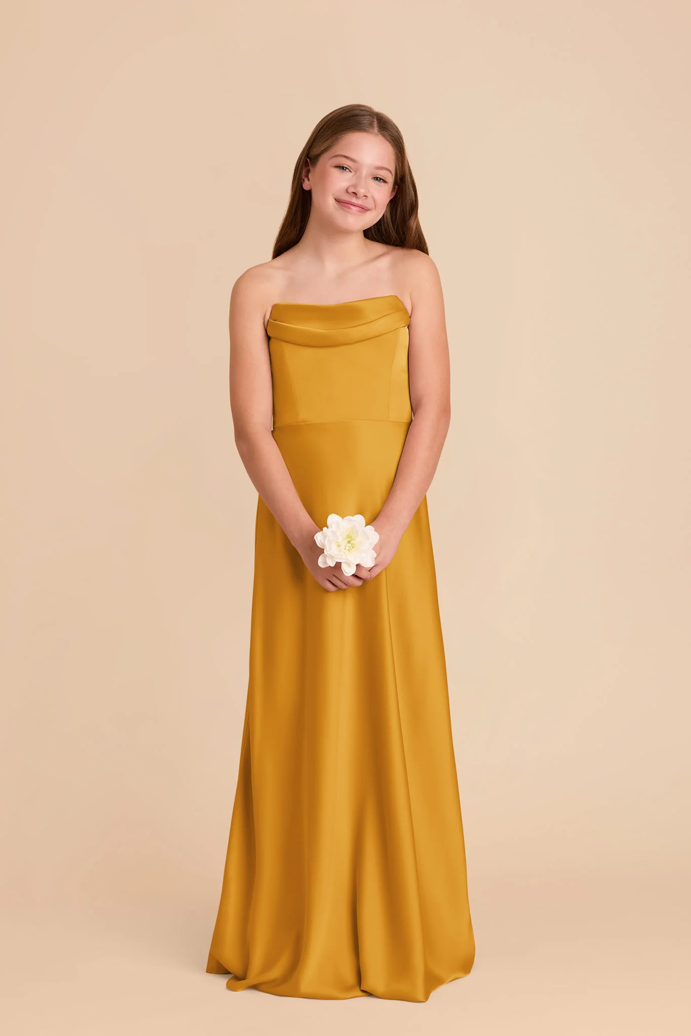 Mimi Junior Matte Satin Dress - Butterscotch - Image 4