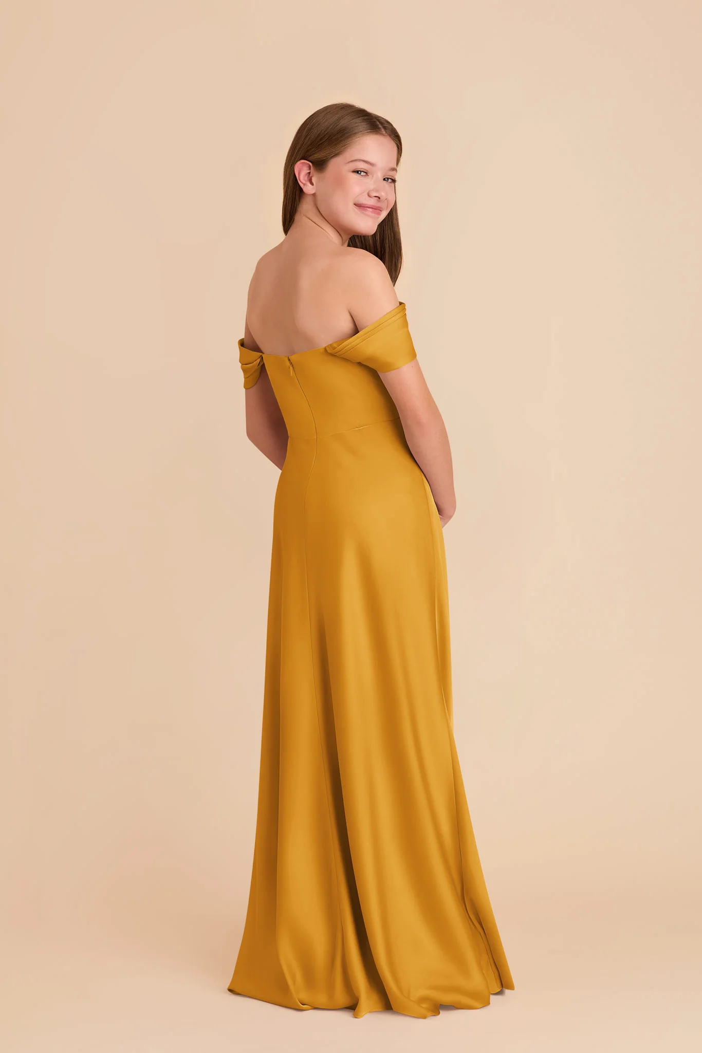 Mimi Junior Matte Satin Dress - Butterscotch - Image 5