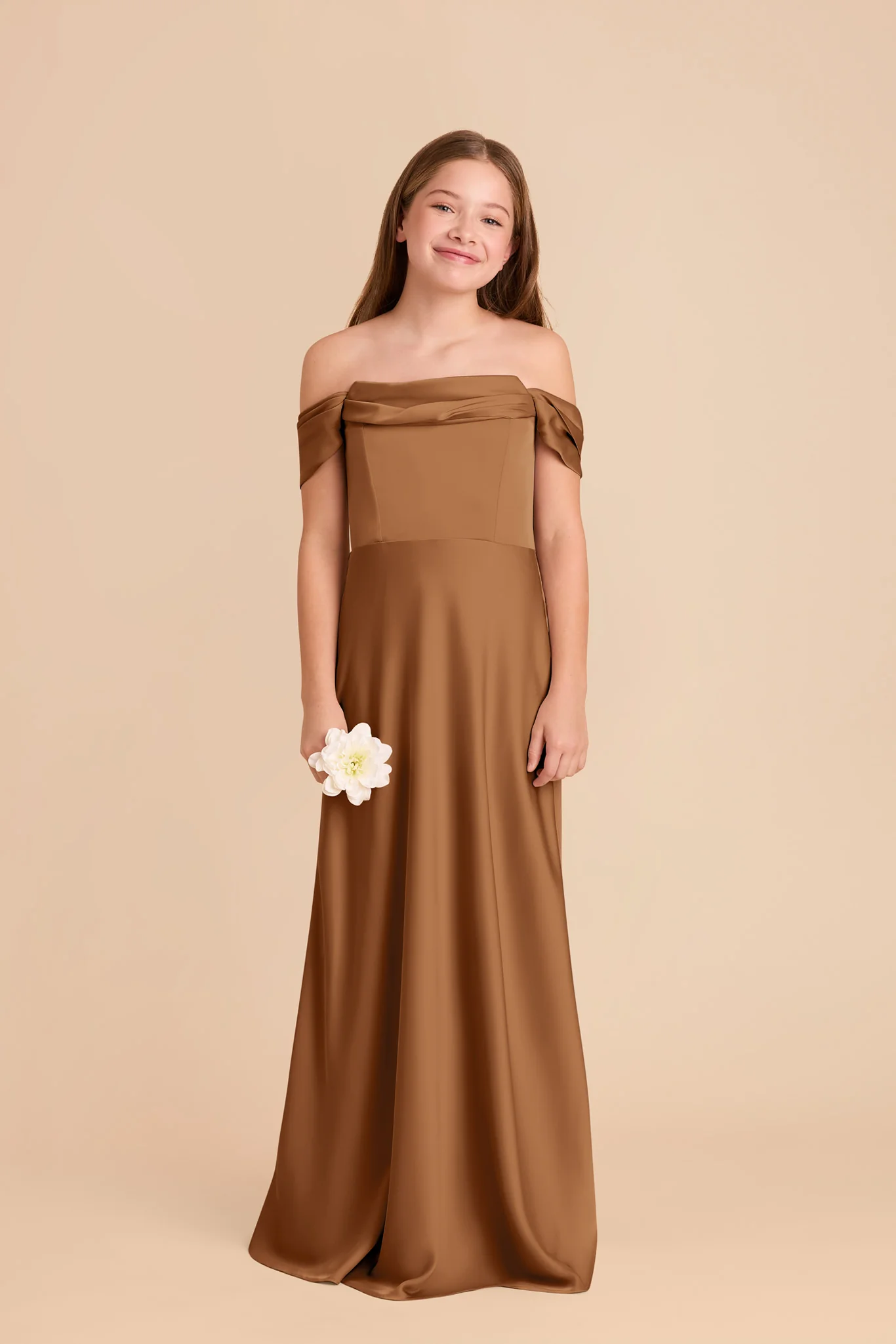 Mimi Junior Matte Satin Dress - Copper - Image 3