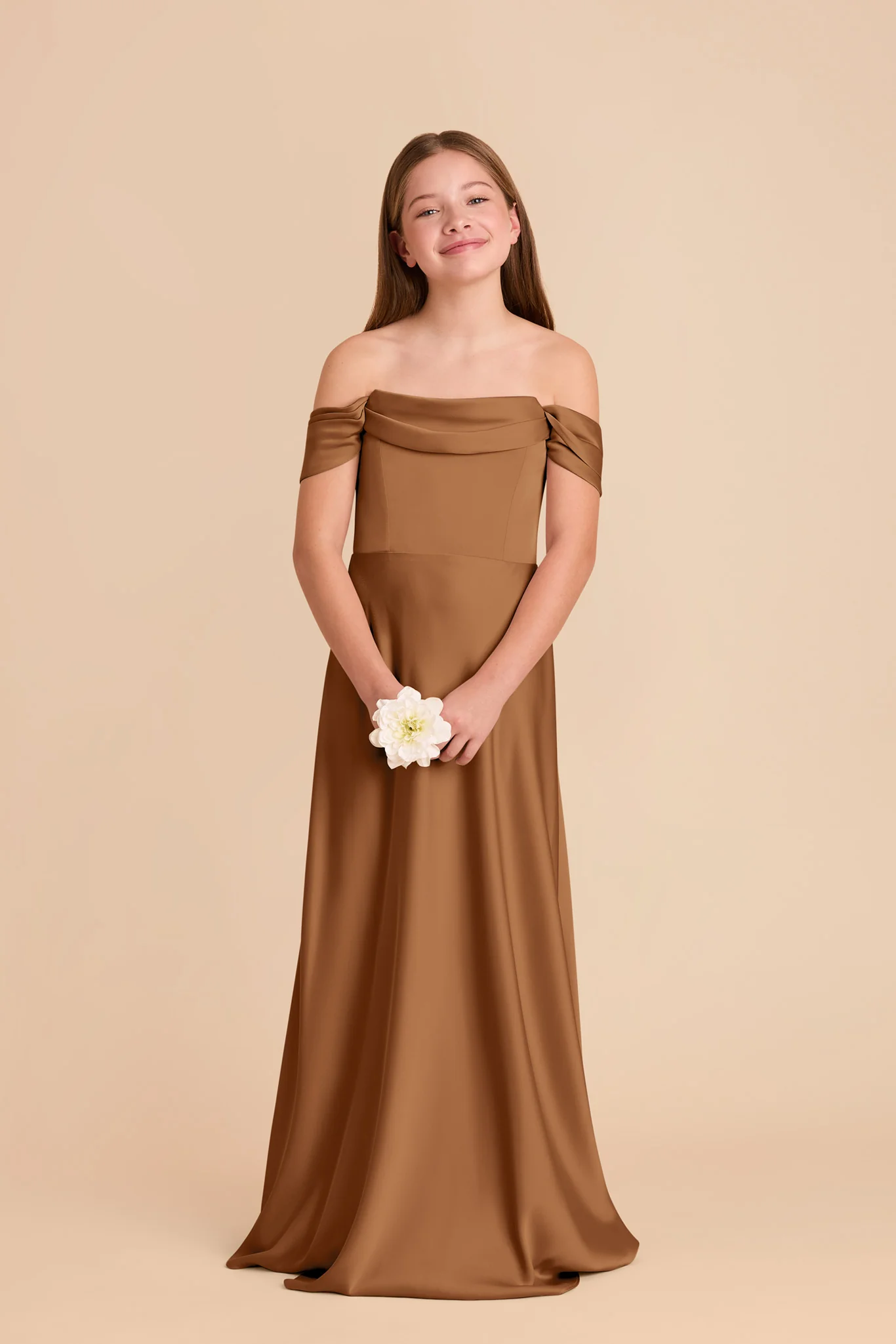 Mimi Junior Matte Satin Dress - Copper - Image 4