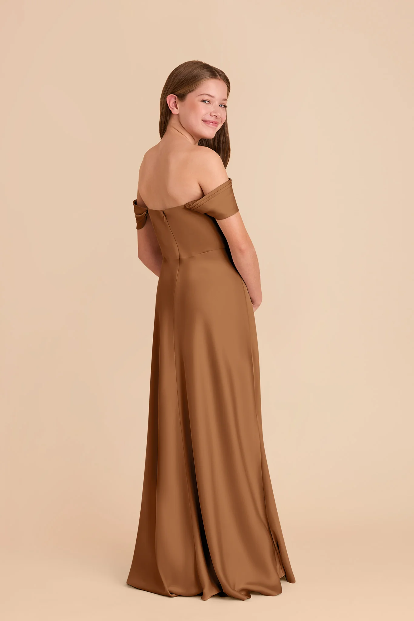Mimi Junior Matte Satin Dress - Copper - Image 5