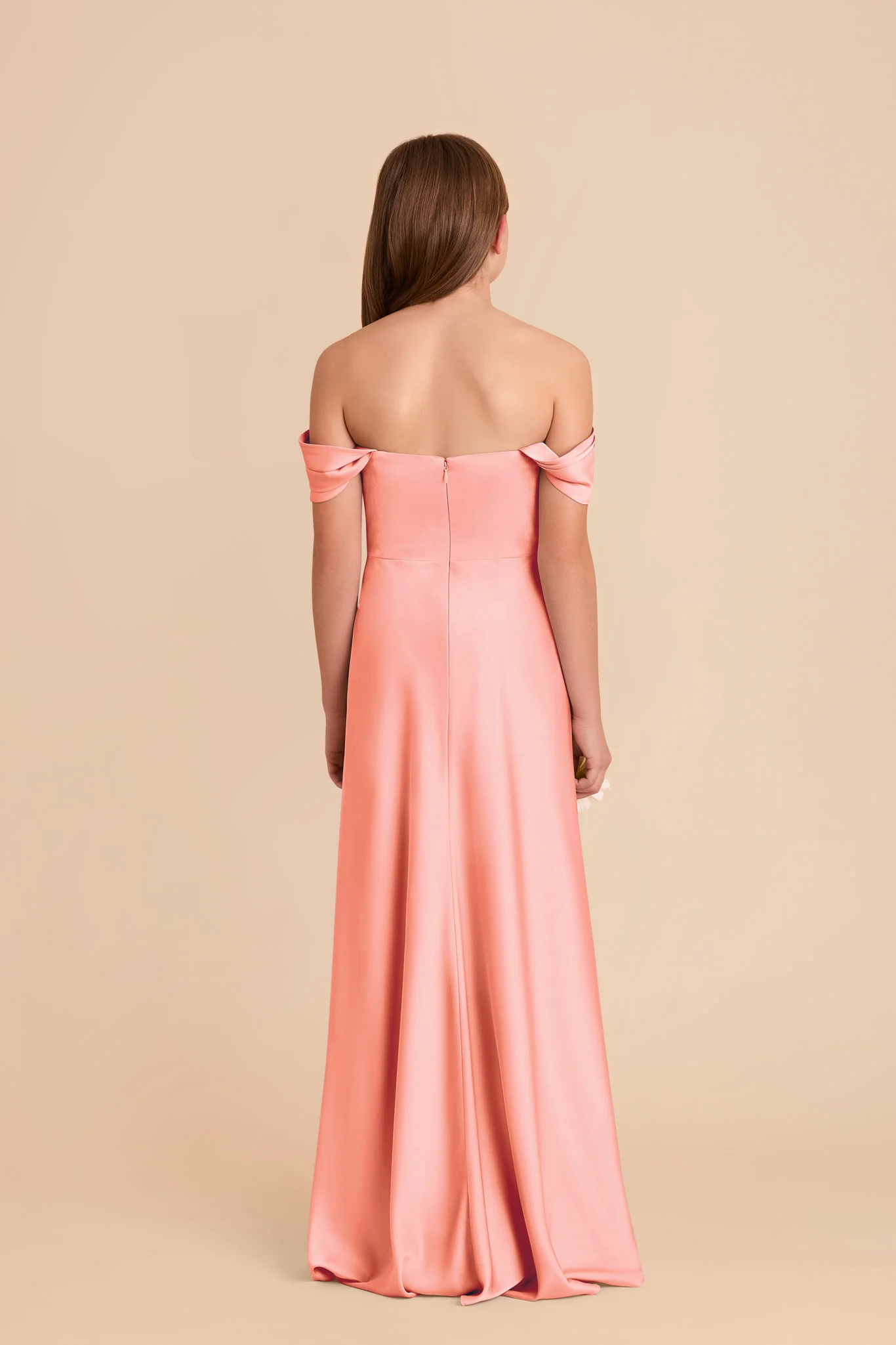 Mimi Junior Matte Satin Dress - Coral Pink - Image 6