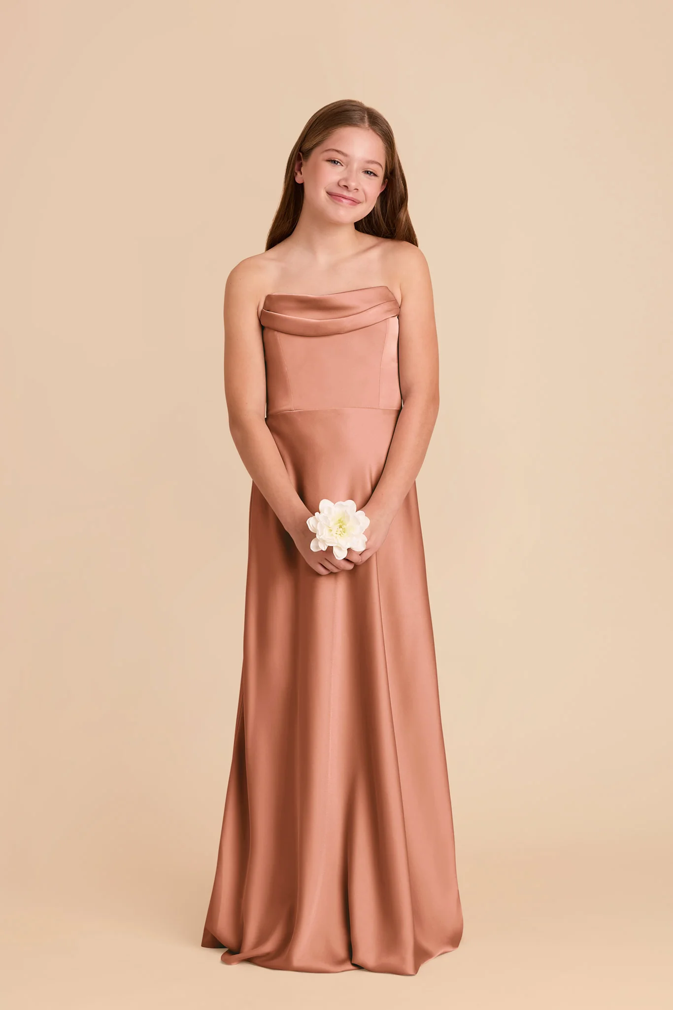 Mimi Junior Matte Satin Dress - Desert Rose - Image 4