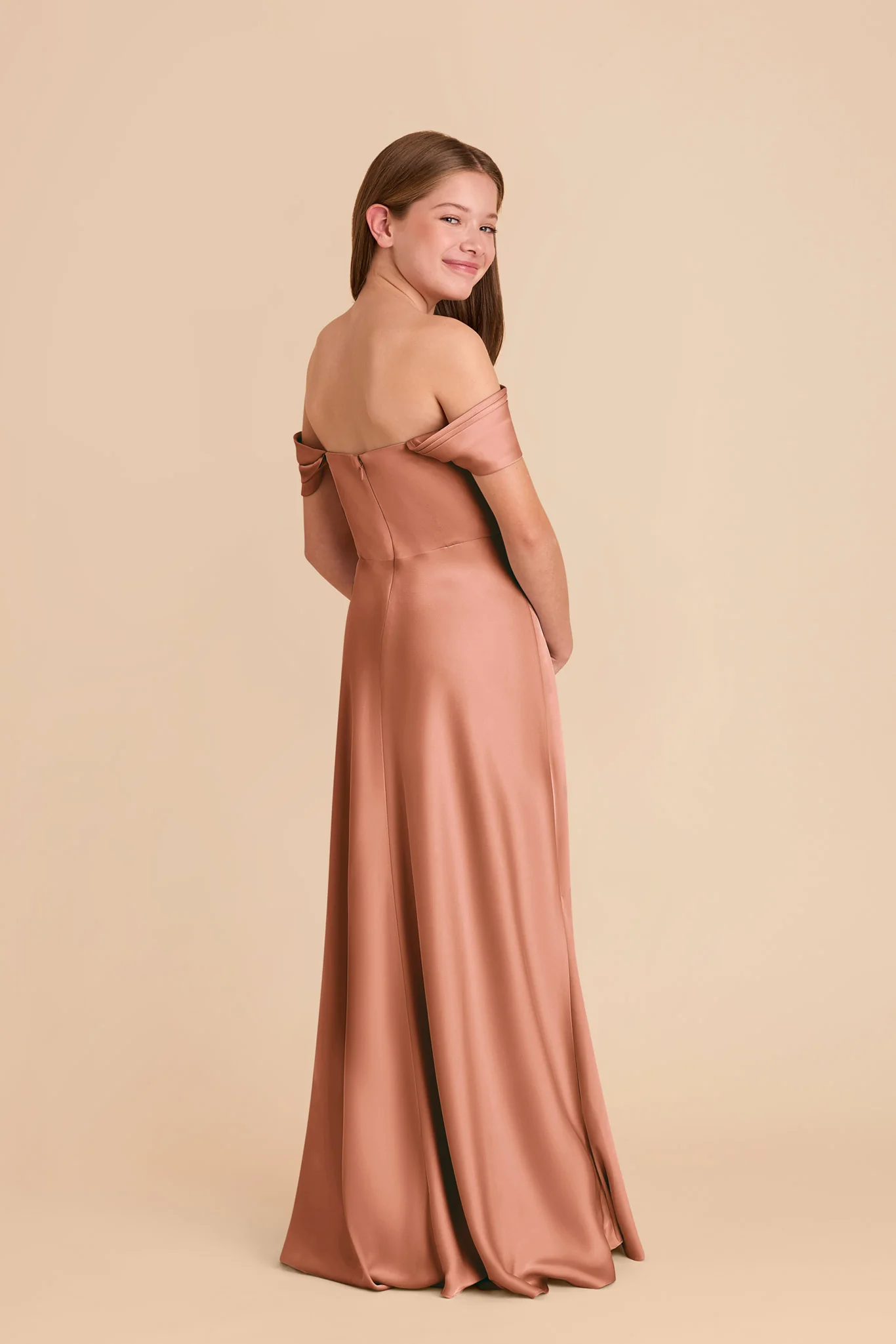 Mimi Junior Matte Satin Dress - Desert Rose - Image 5