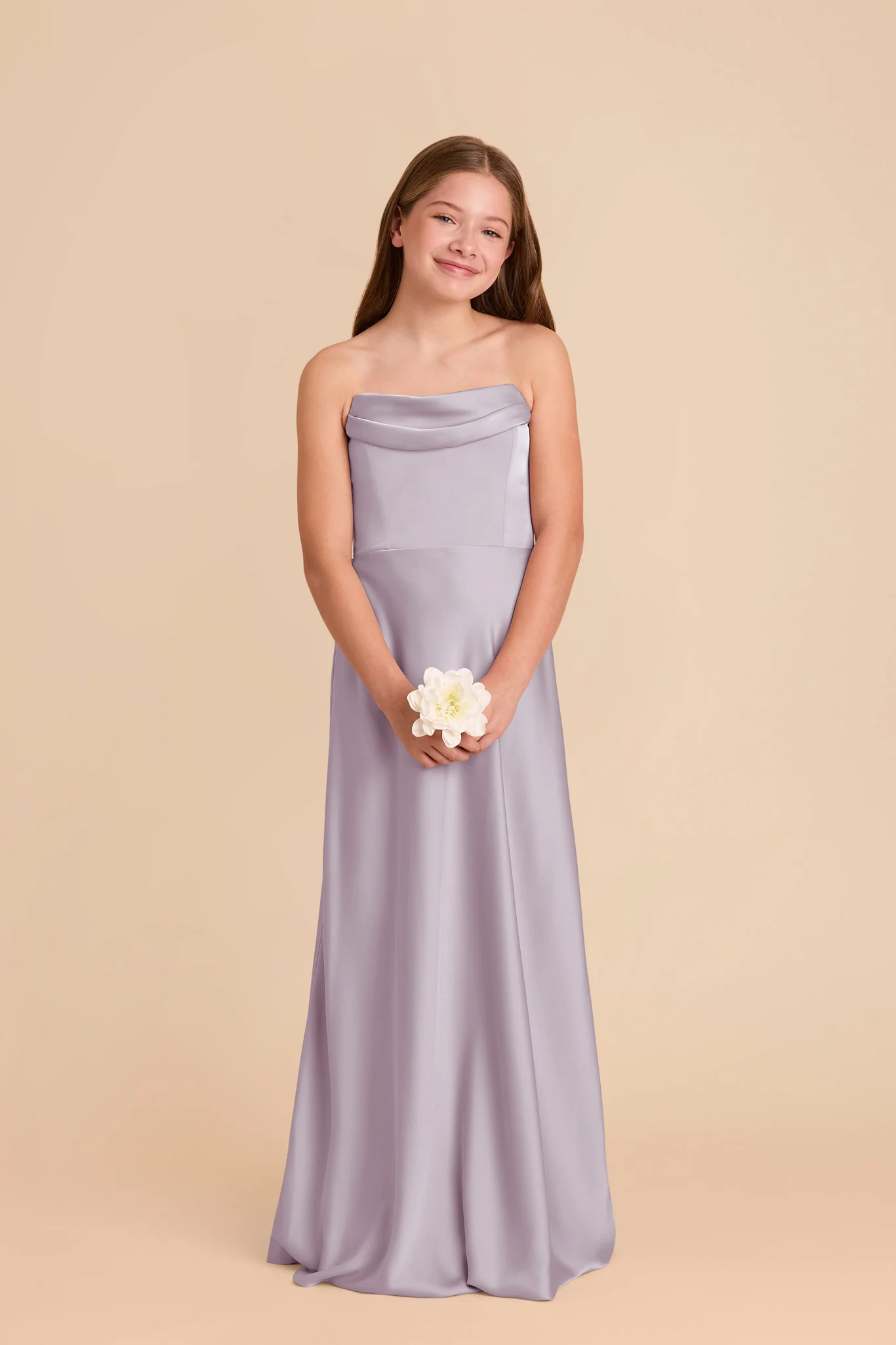 Mimi Junior Matte Satin Dress - Dusty Lilac - Image 4