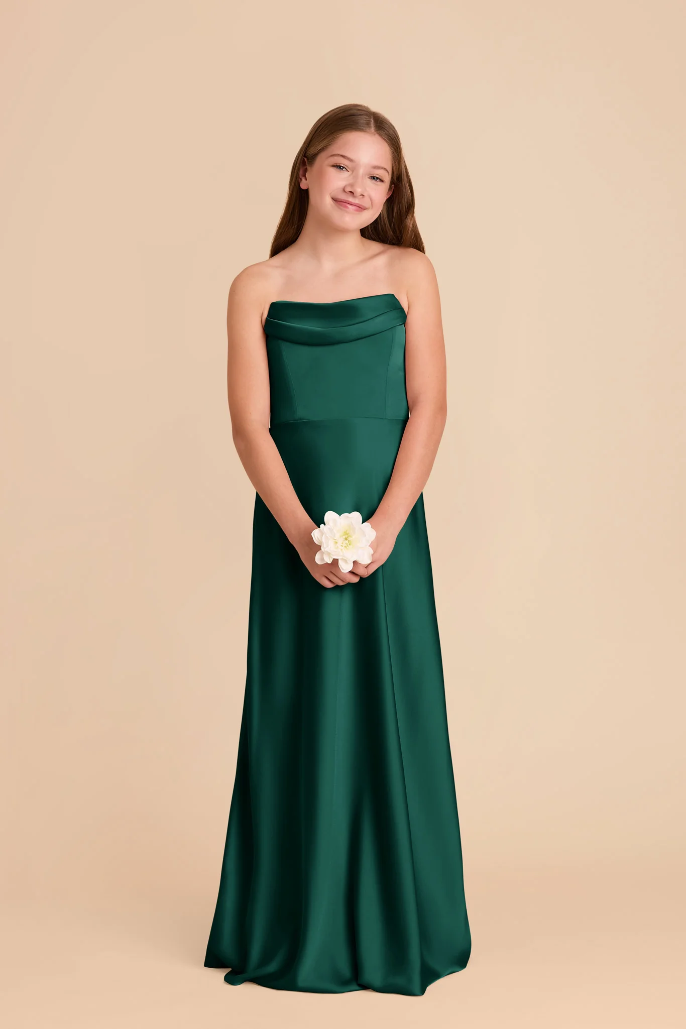 Mimi Junior Matte Satin Dress - Emerald - Image 4