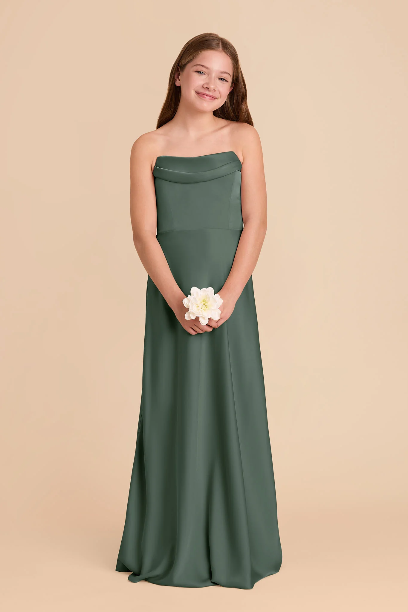 Mimi Junior Matte Satin Dress - Eucalyptus - Image 3