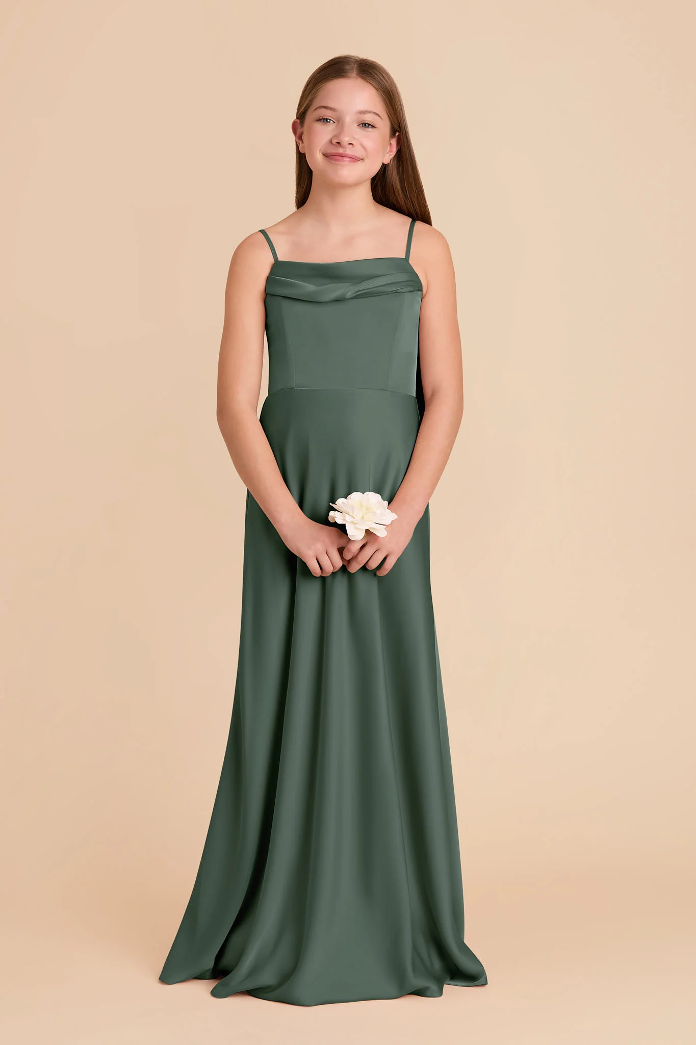 Mimi Junior Matte Satin Dress - Eucalyptus - Image 4