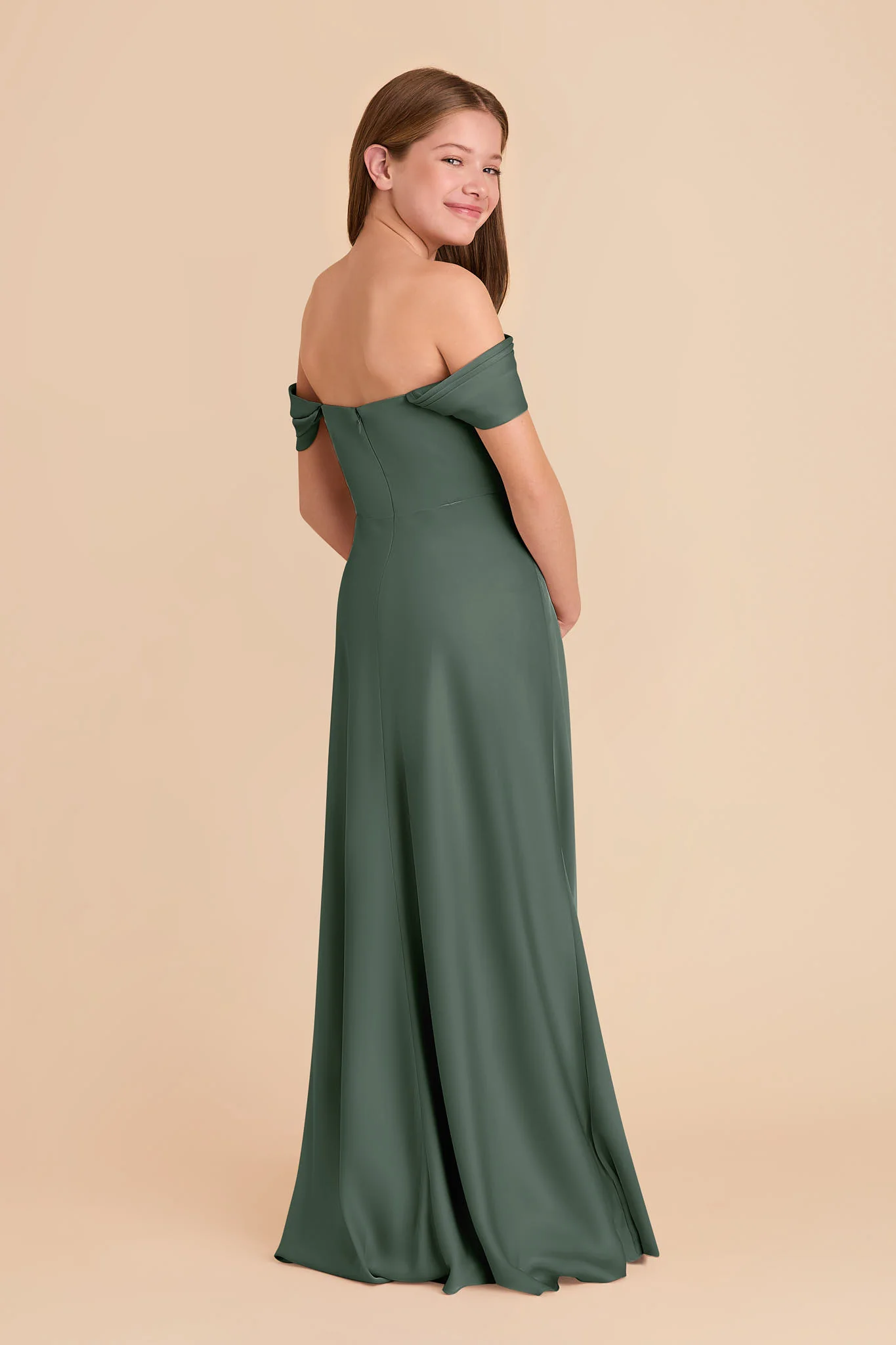 Mimi Junior Matte Satin Dress - Eucalyptus - Image 5