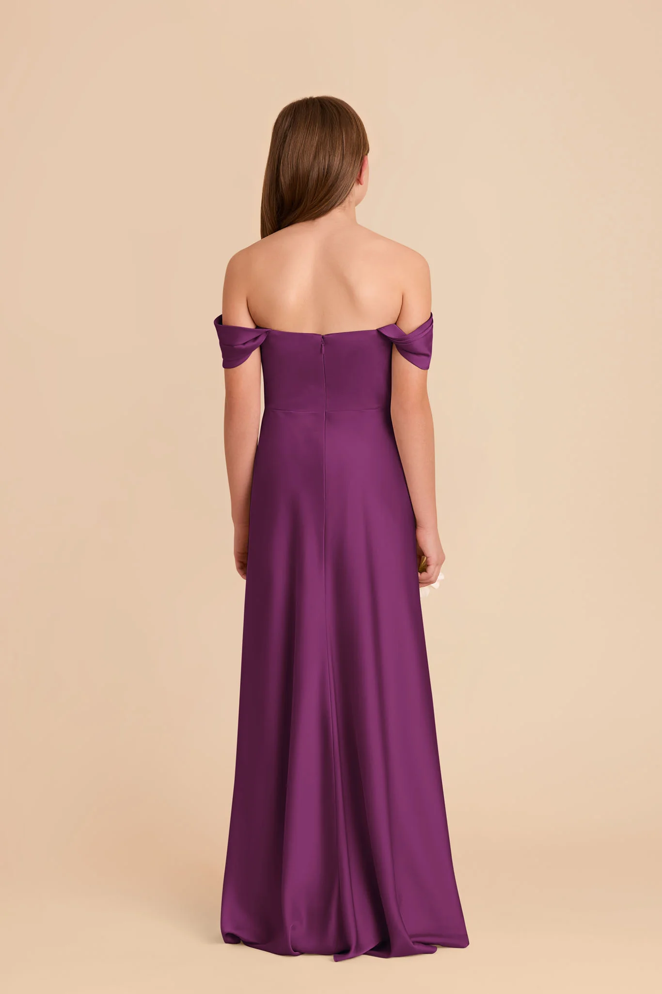 Mimi Junior Matte Satin Dress - Fig - Image 6