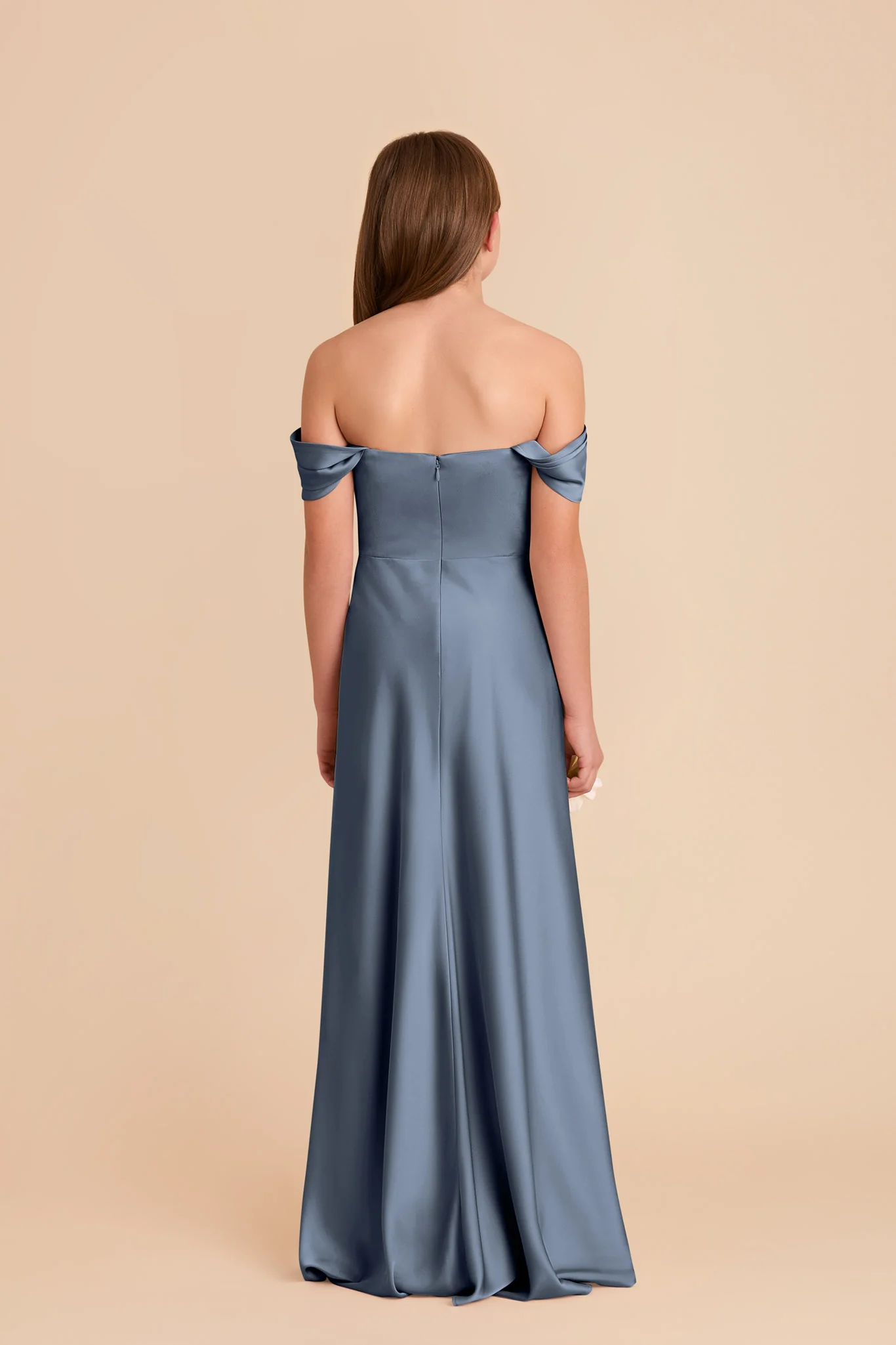 Mimi Junior Matte Satin Dress - French Blue - Image 6