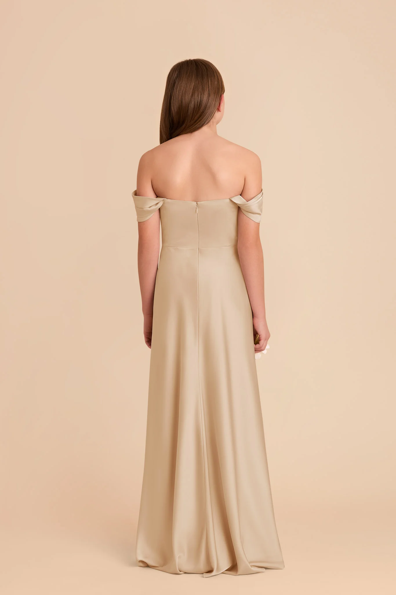 Mimi Junior Matte Satin Dress - Gold - Image 6