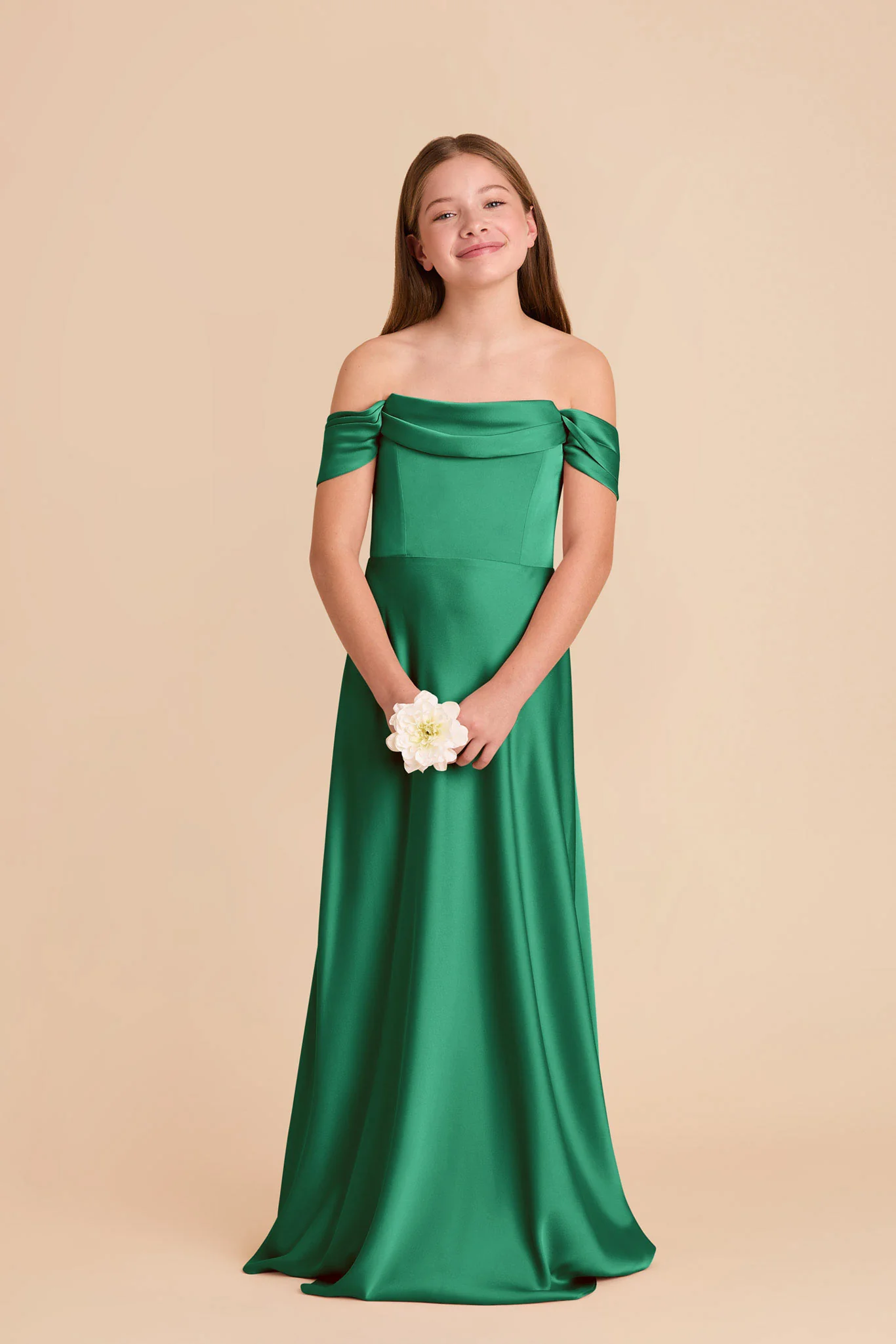Mimi Junior Matte Satin Dress - Kelly Green - Image 2