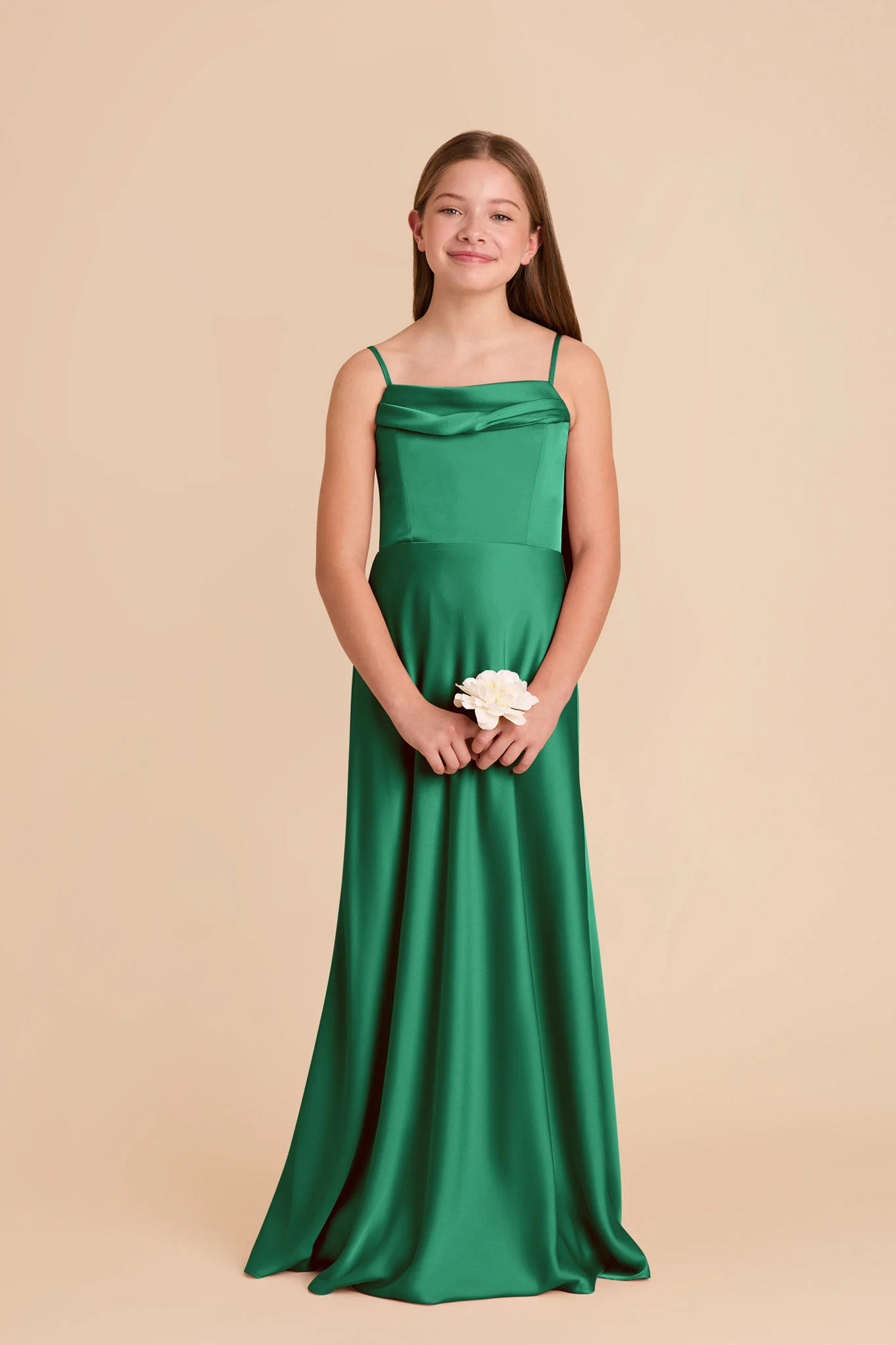 Mimi Junior Matte Satin Dress - Kelly Green - Image 3