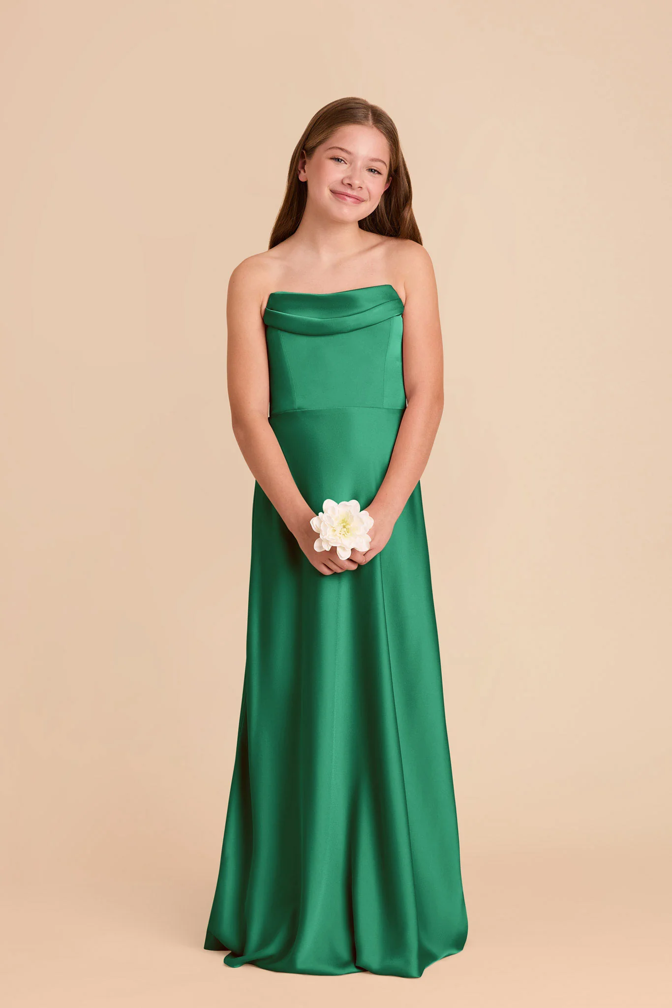 Mimi Junior Matte Satin Dress - Kelly Green - Image 4
