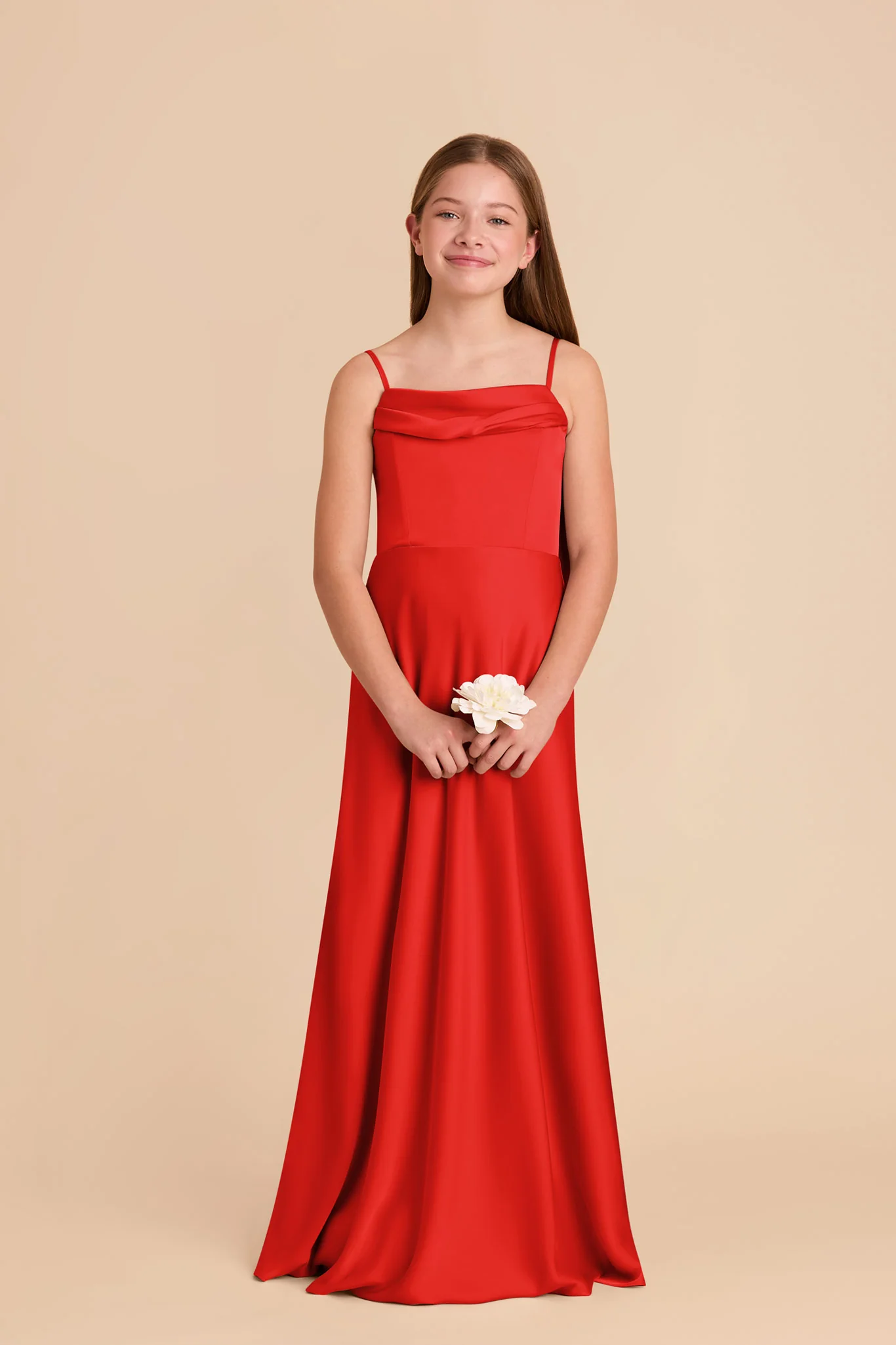 Mimi Junior Matte Satin Dress - Lipstick Red - Image 2