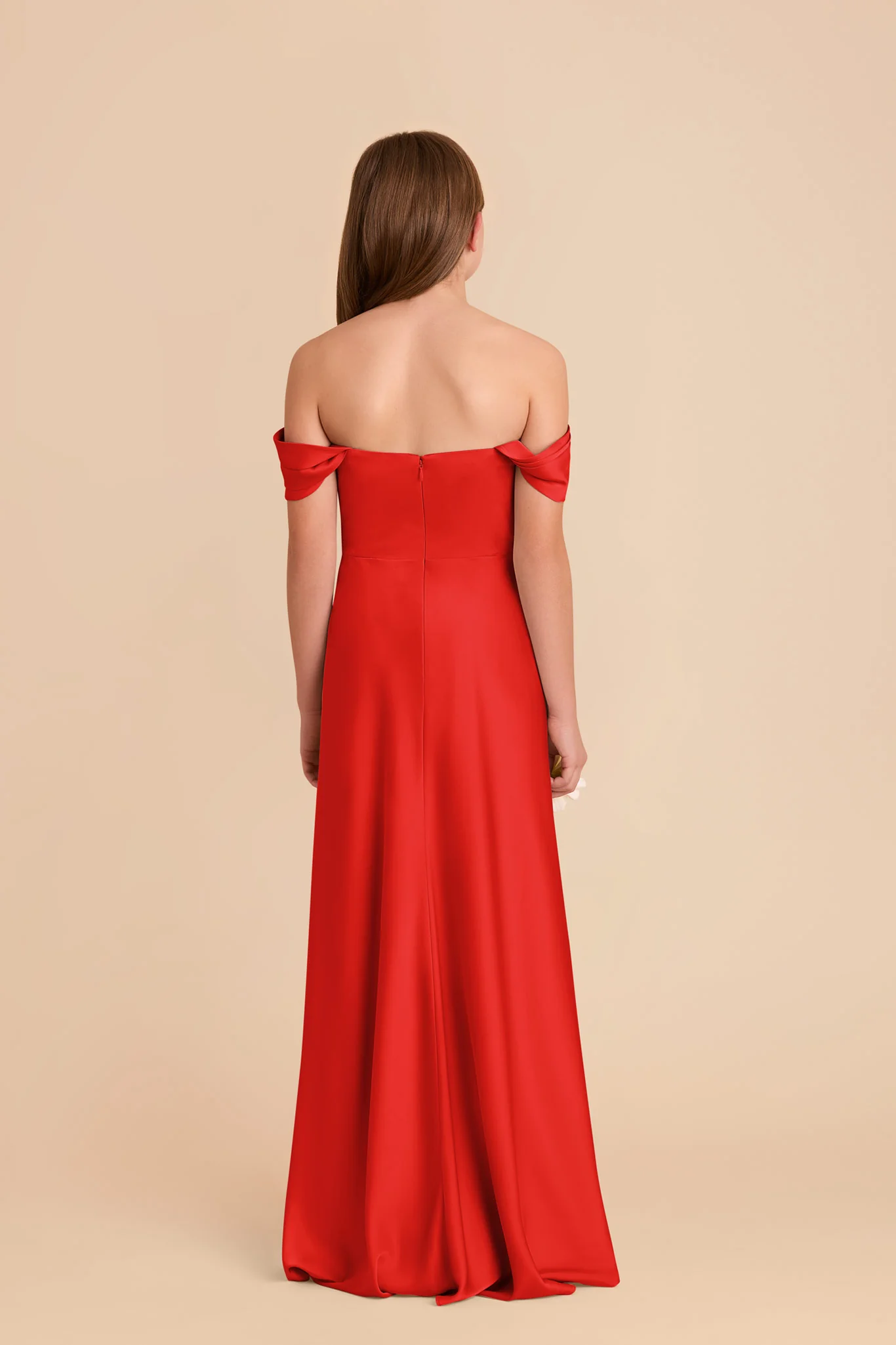 Mimi Junior Matte Satin Dress - Lipstick Red - Image 6