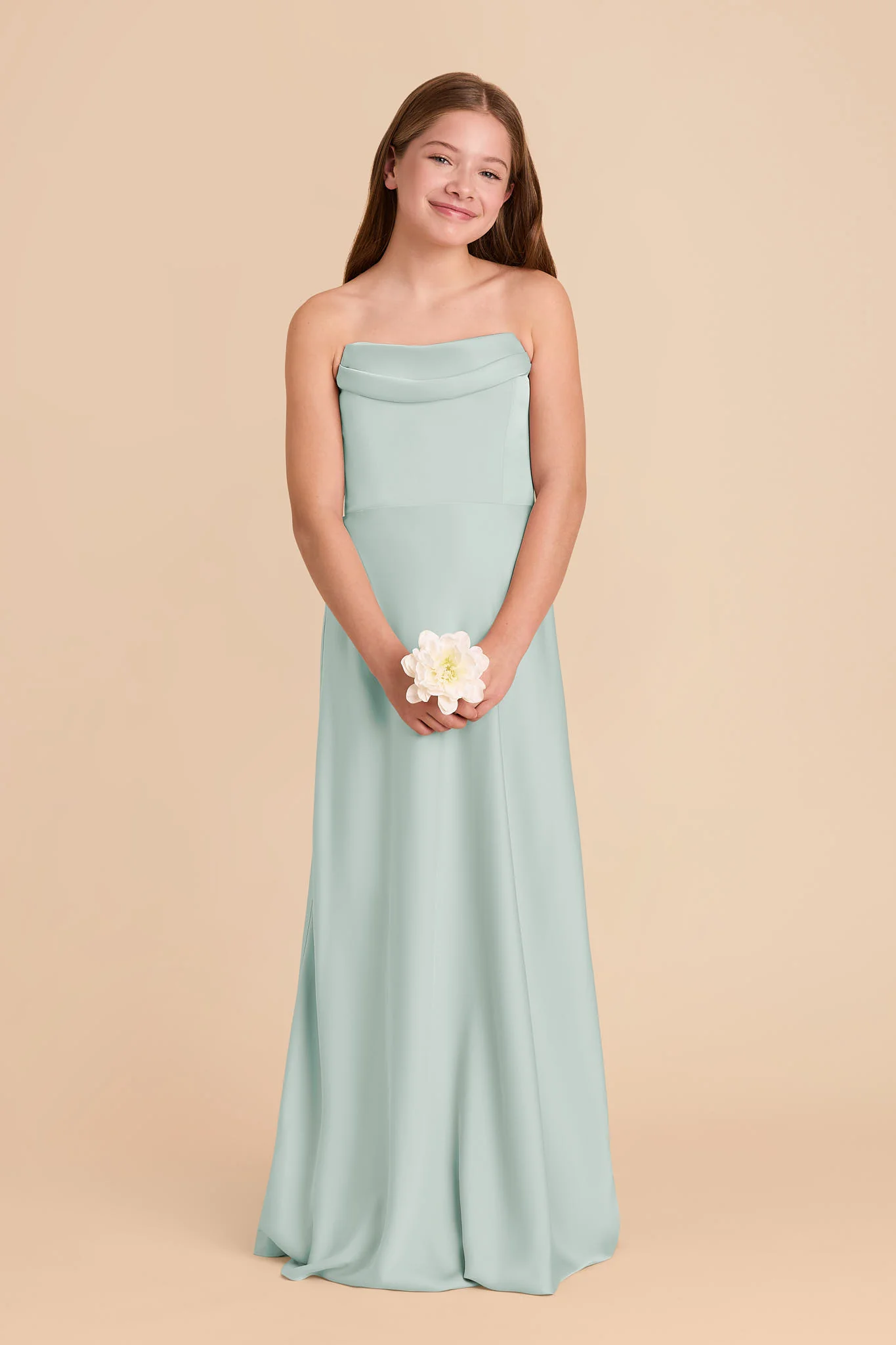 Mimi Junior Matte Satin Dress - Mint - Image 4