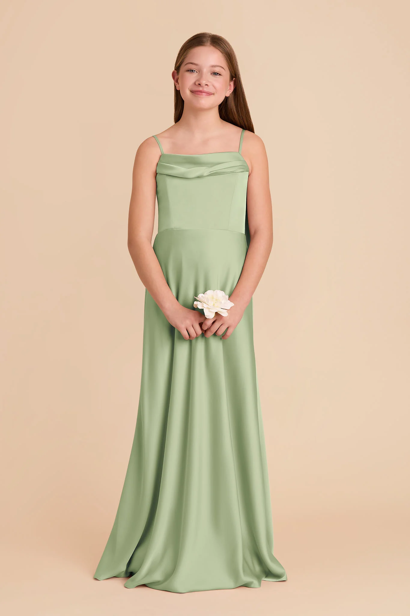 Mimi Junior Matte Satin Dress - Pistachio - Image 3