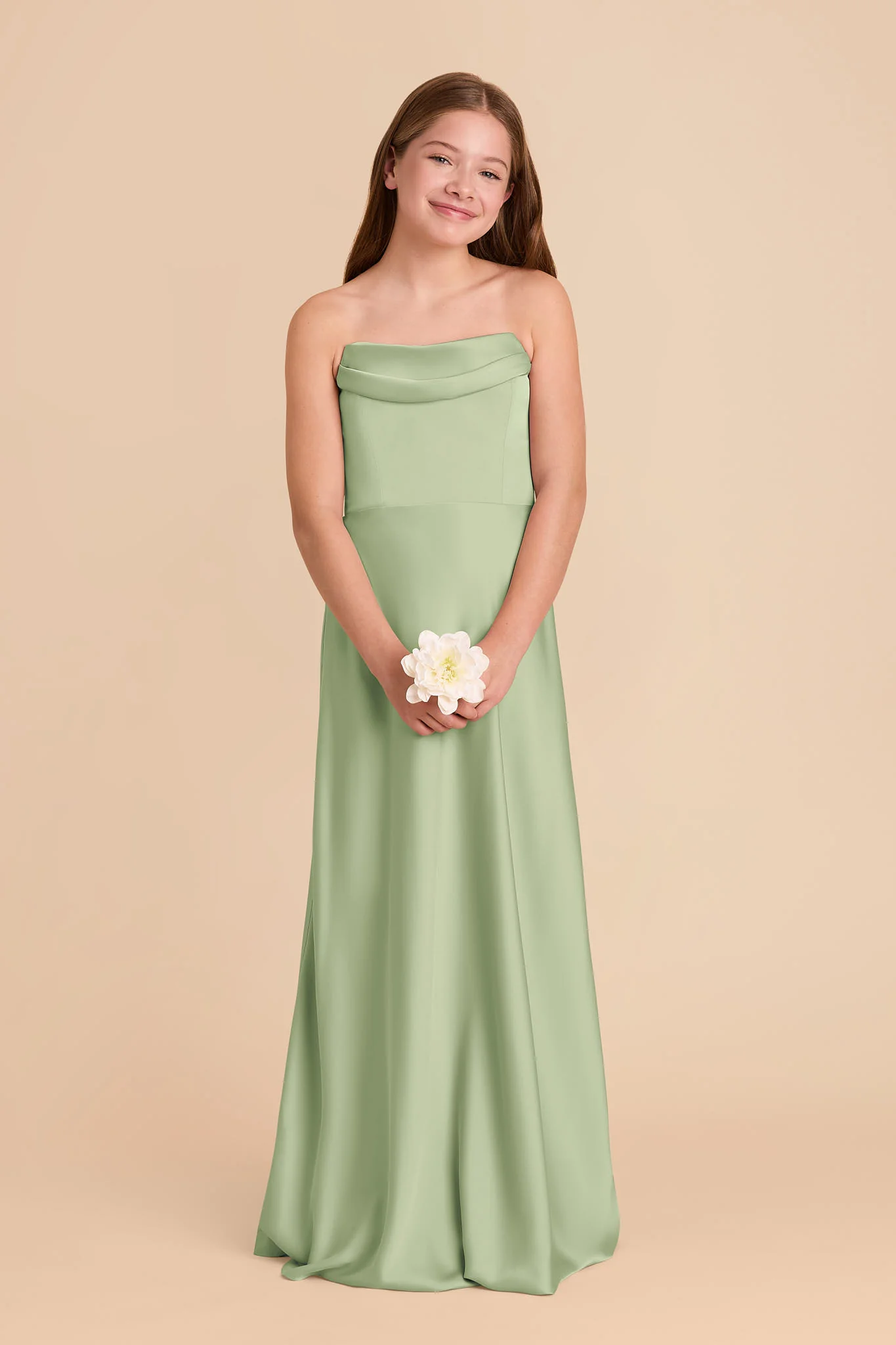 Mimi Junior Matte Satin Dress - Pistachio - Image 4