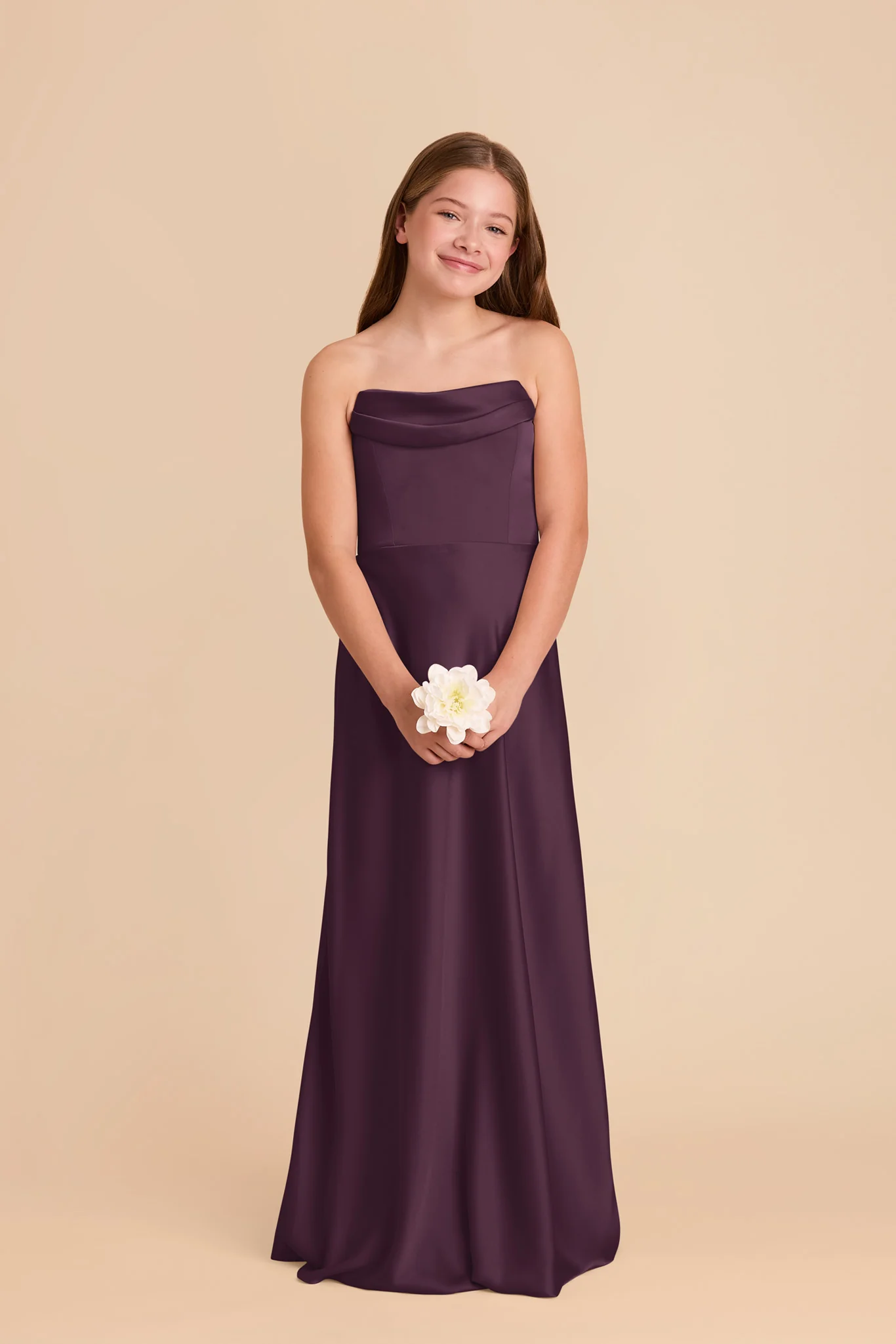 Mimi Junior Matte Satin Dress - Plum - Image 2