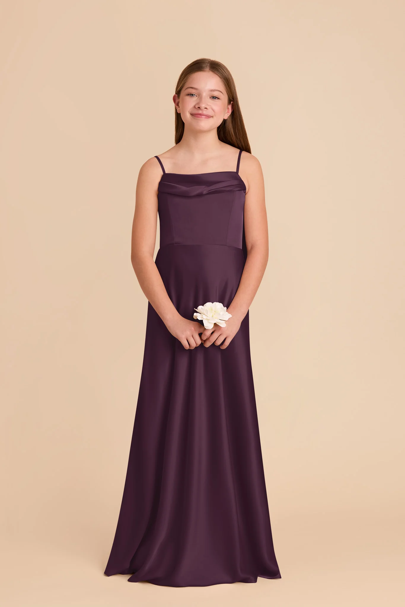 Mimi Junior Matte Satin Dress - Plum - Image 4