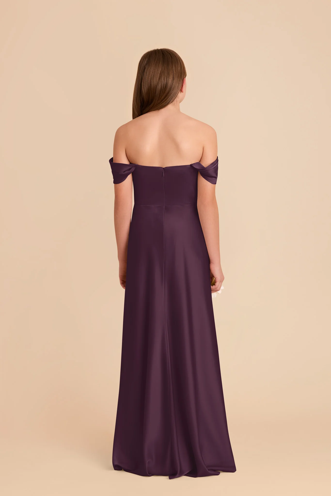 Mimi Junior Matte Satin Dress - Plum - Image 6