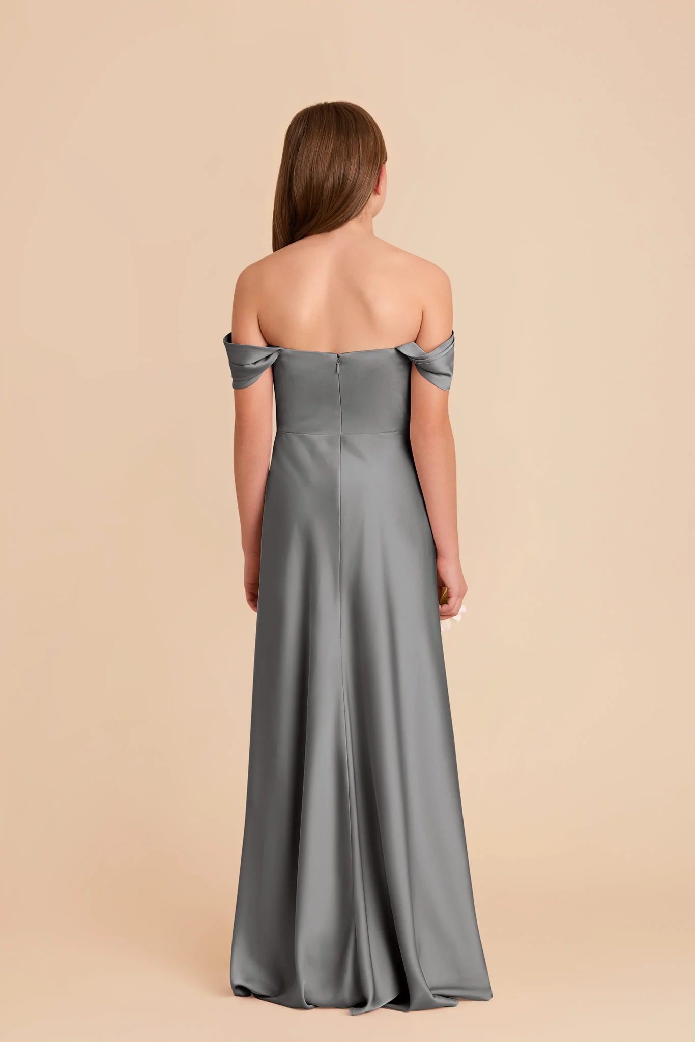 Mimi Junior Matte Satin Dress - Silver - Image 6