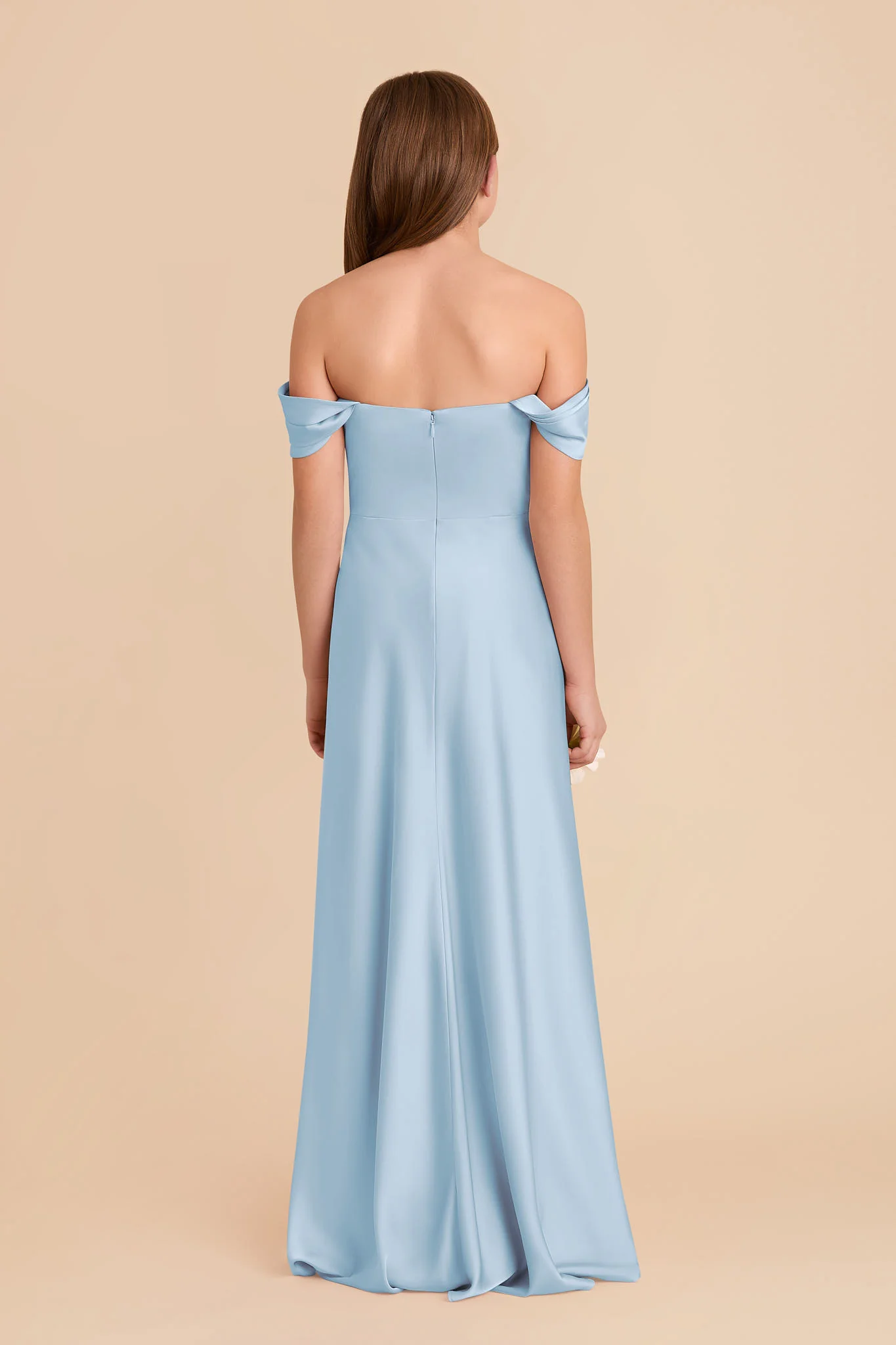 Mimi Junior Matte Satin Dress - Sky Blue - Image 6