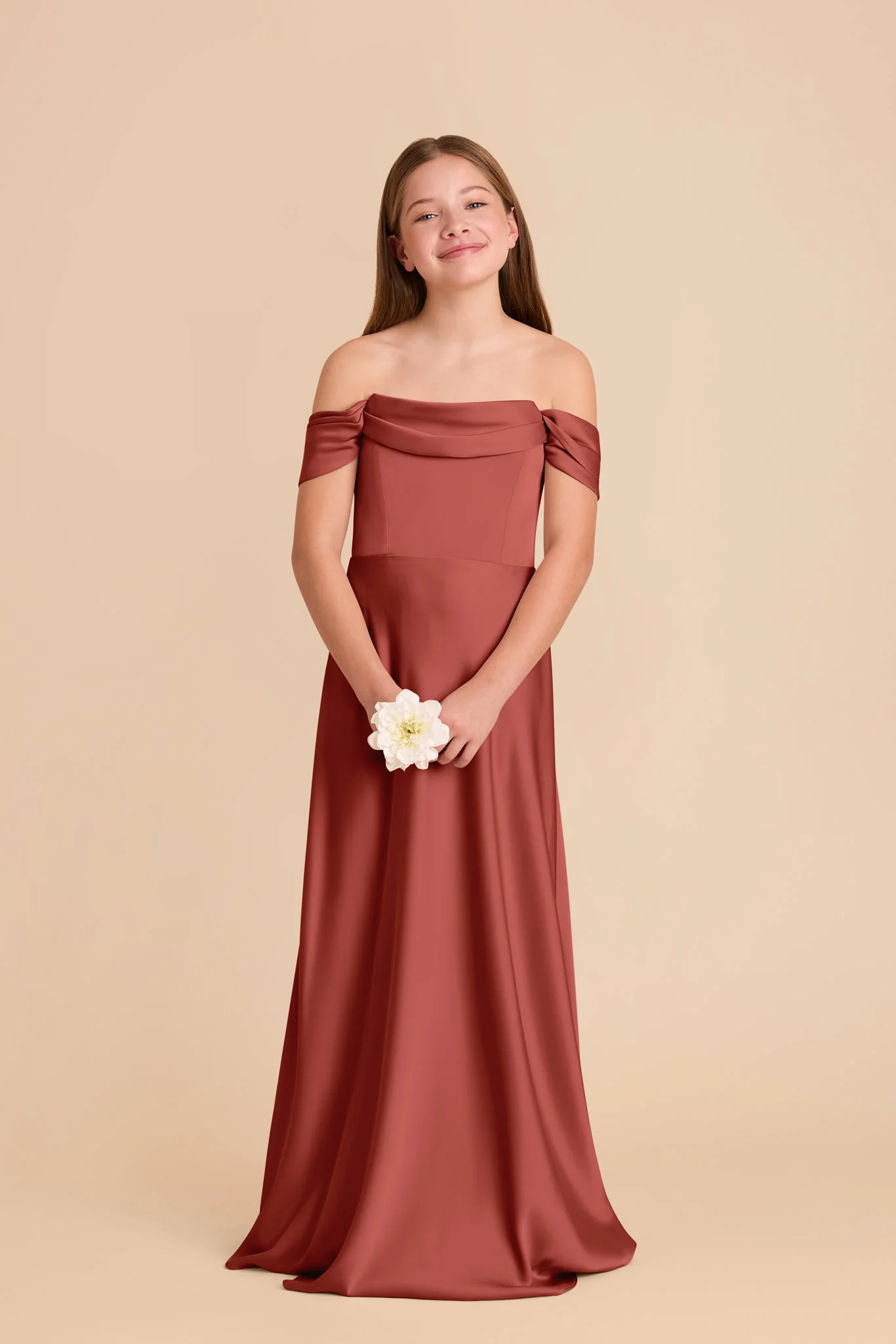 Mimi Junior Matte Satin Dress - Spice - Image 4