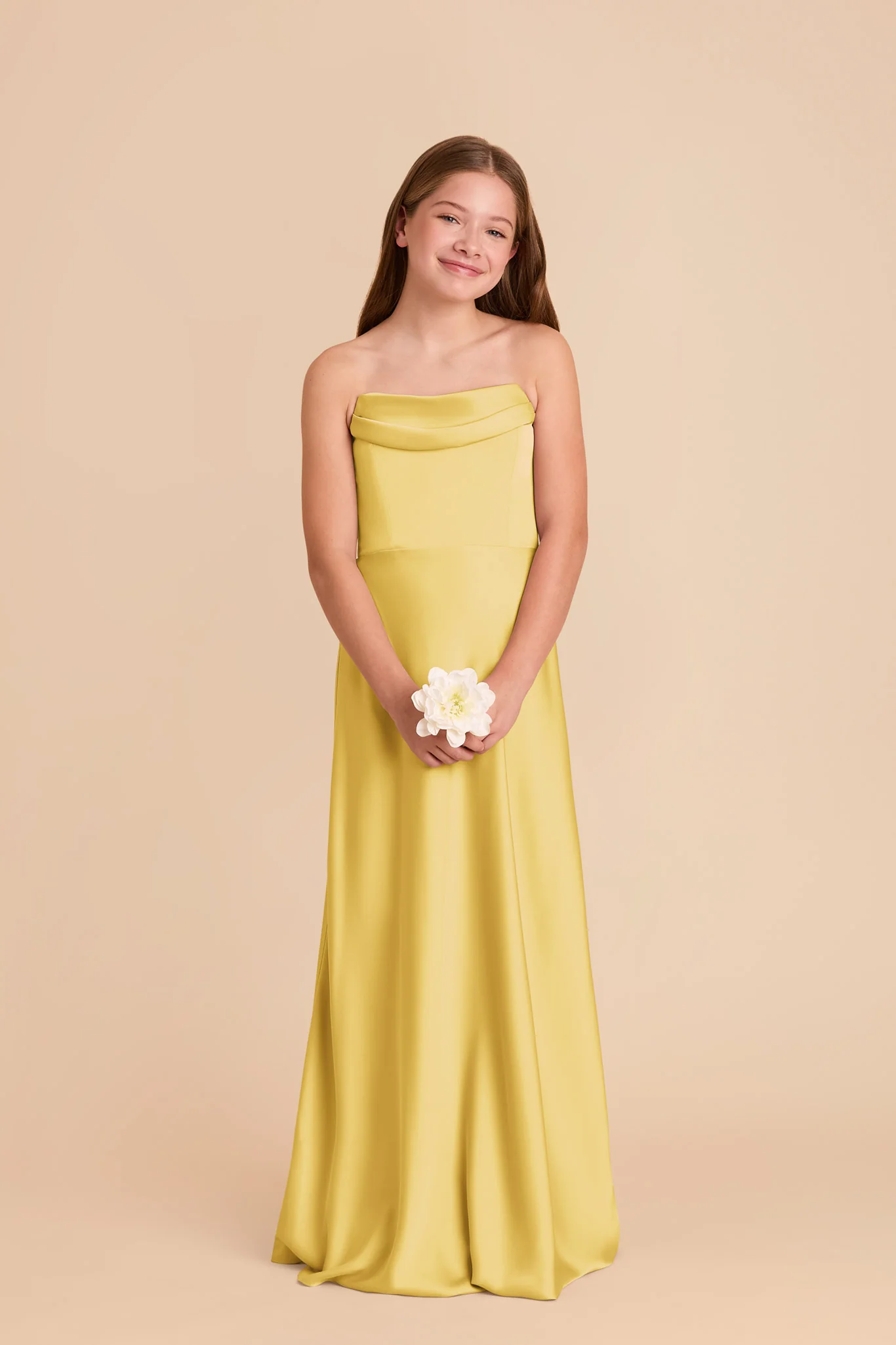 Mimi Junior Matte Satin Dress - Sunflower Yellow - Image 2