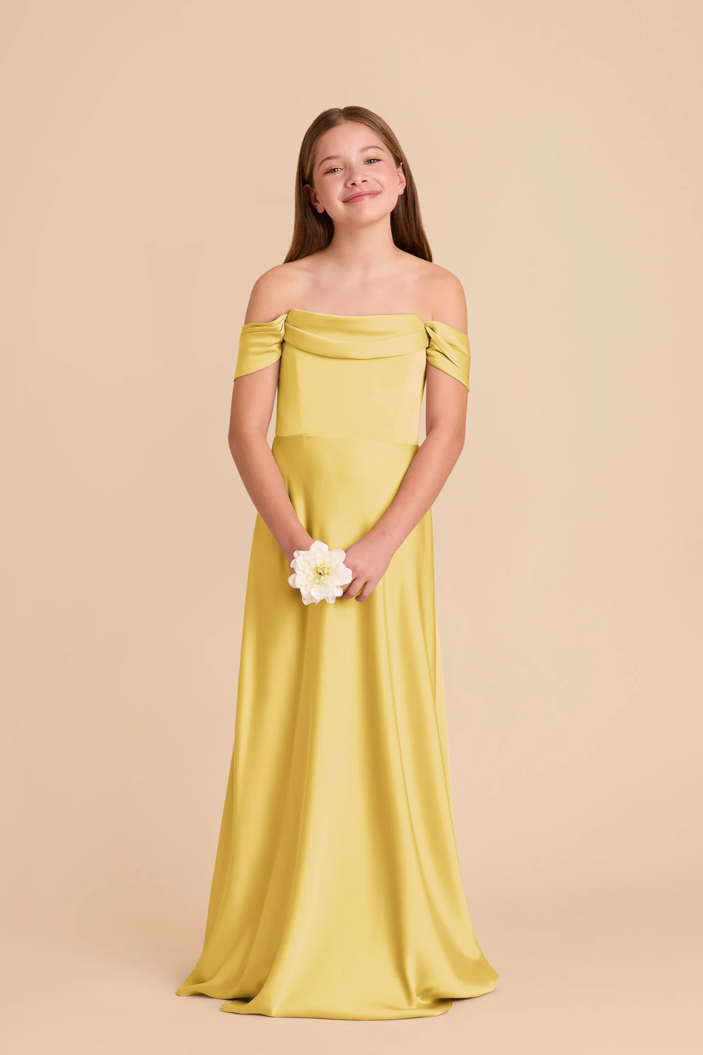 Mimi Junior Matte Satin Dress - Sunflower Yellow - Image 3