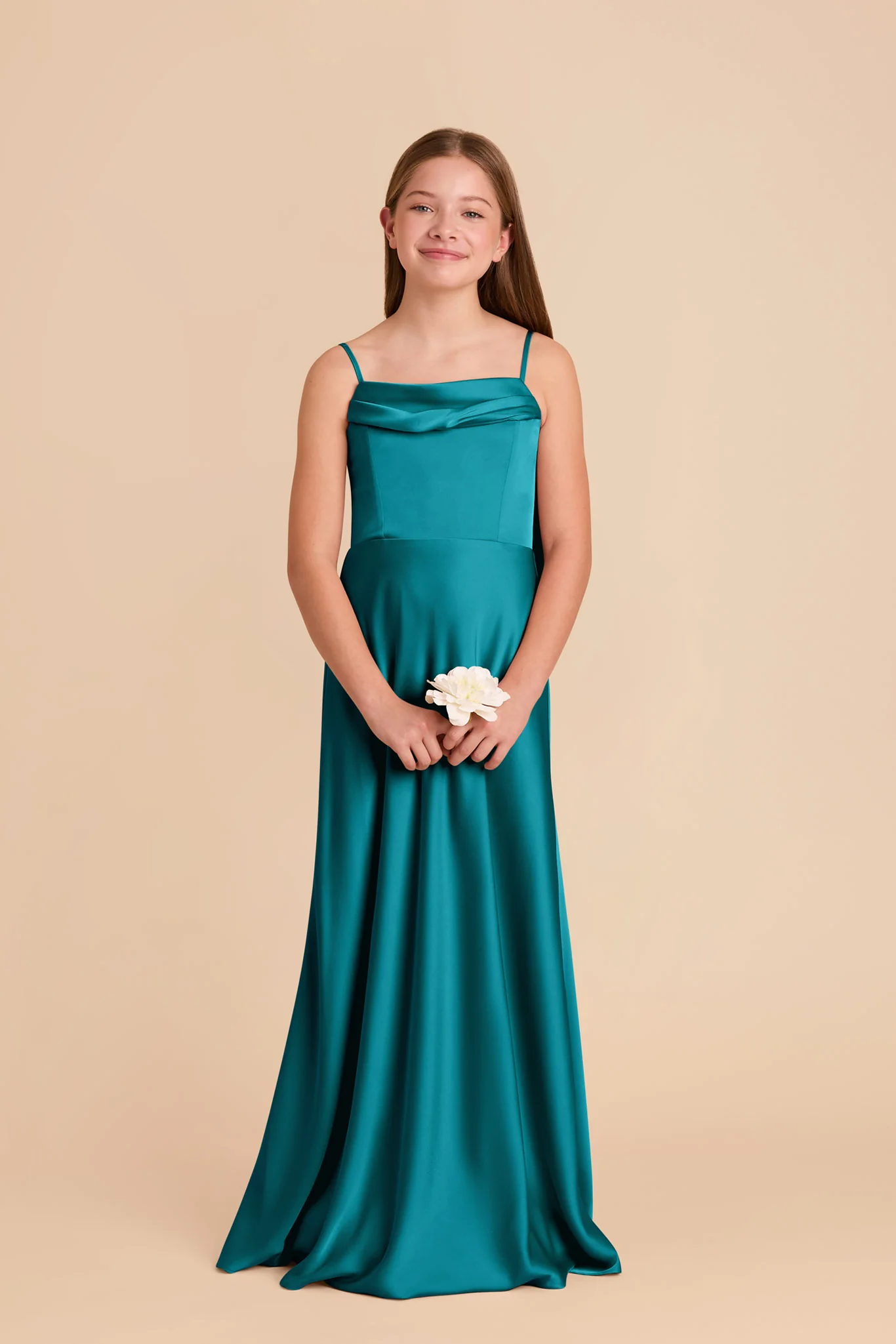 Mimi Junior Matte Satin Dress - Teal - Image 2