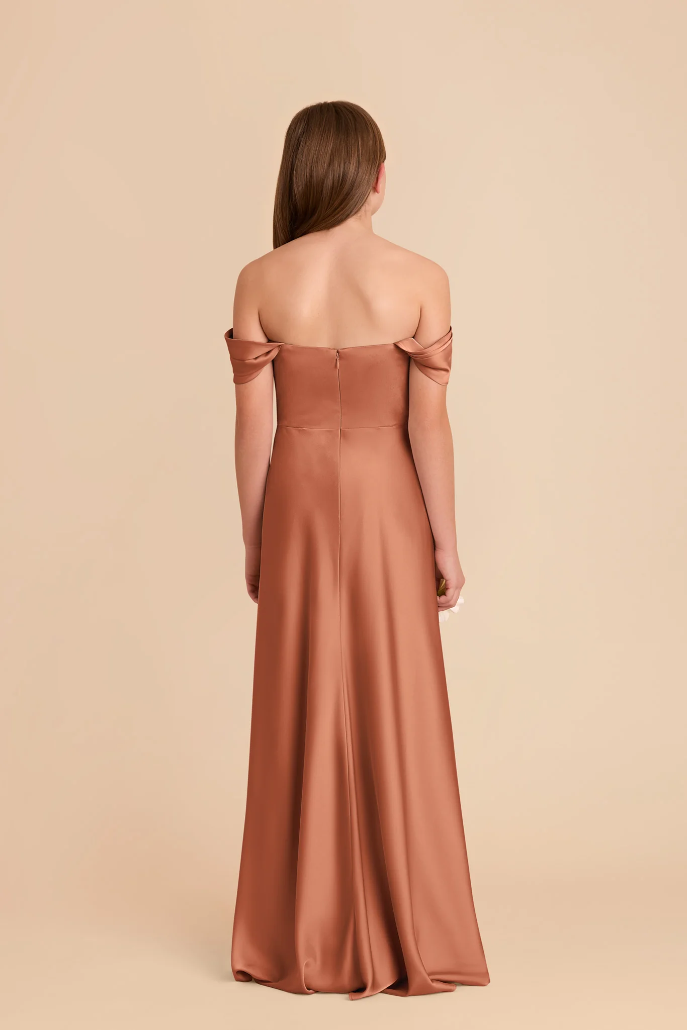 Mimi Junior Matte Satin Dress - Terracotta - Image 6