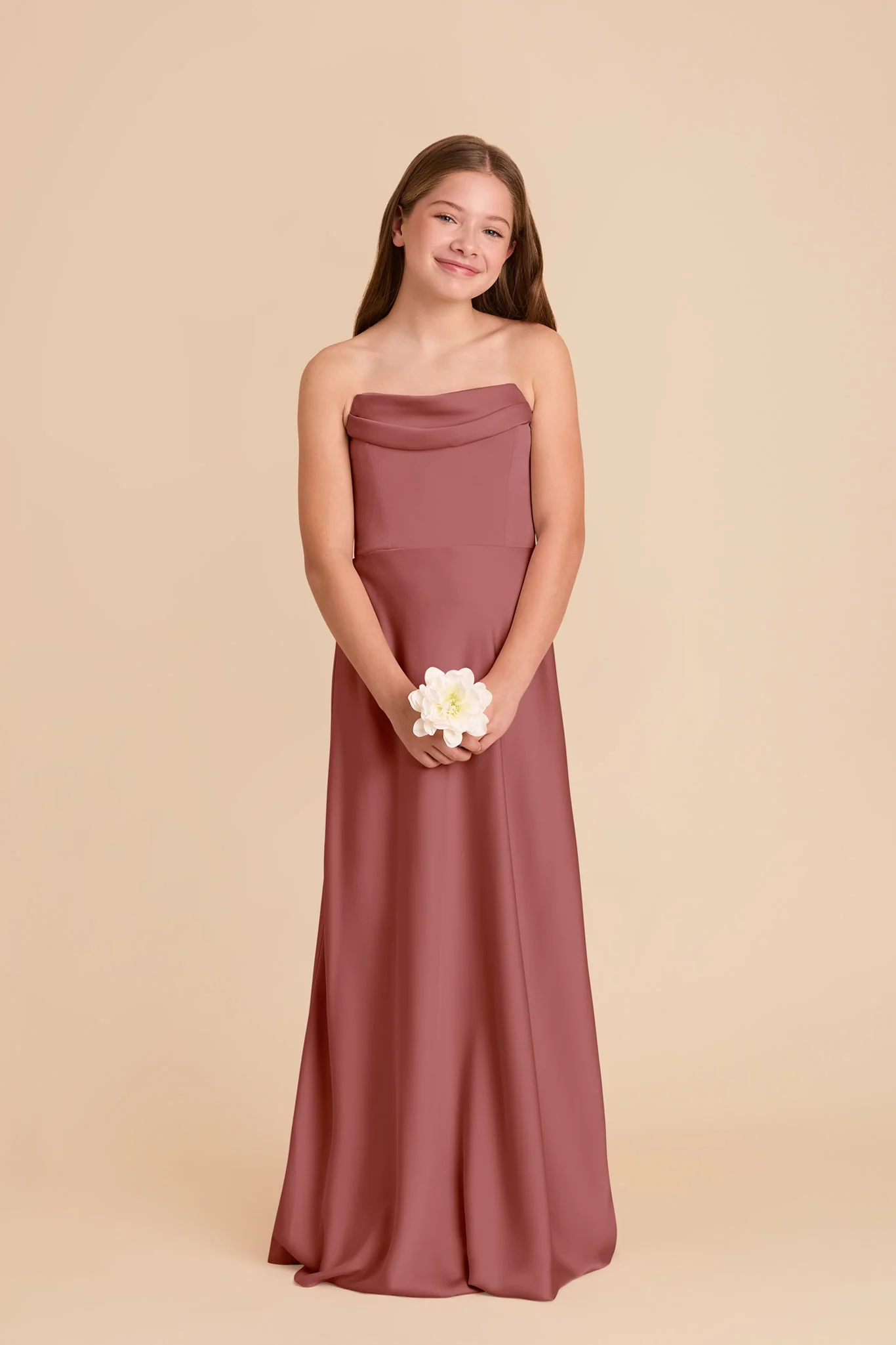 Mimi Junior Matte Satin Dress - Wild Rose - Image 2