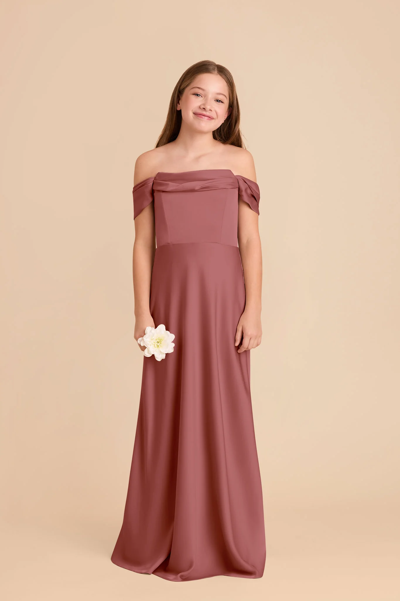 Mimi Junior Matte Satin Dress - Wild Rose - Image 3