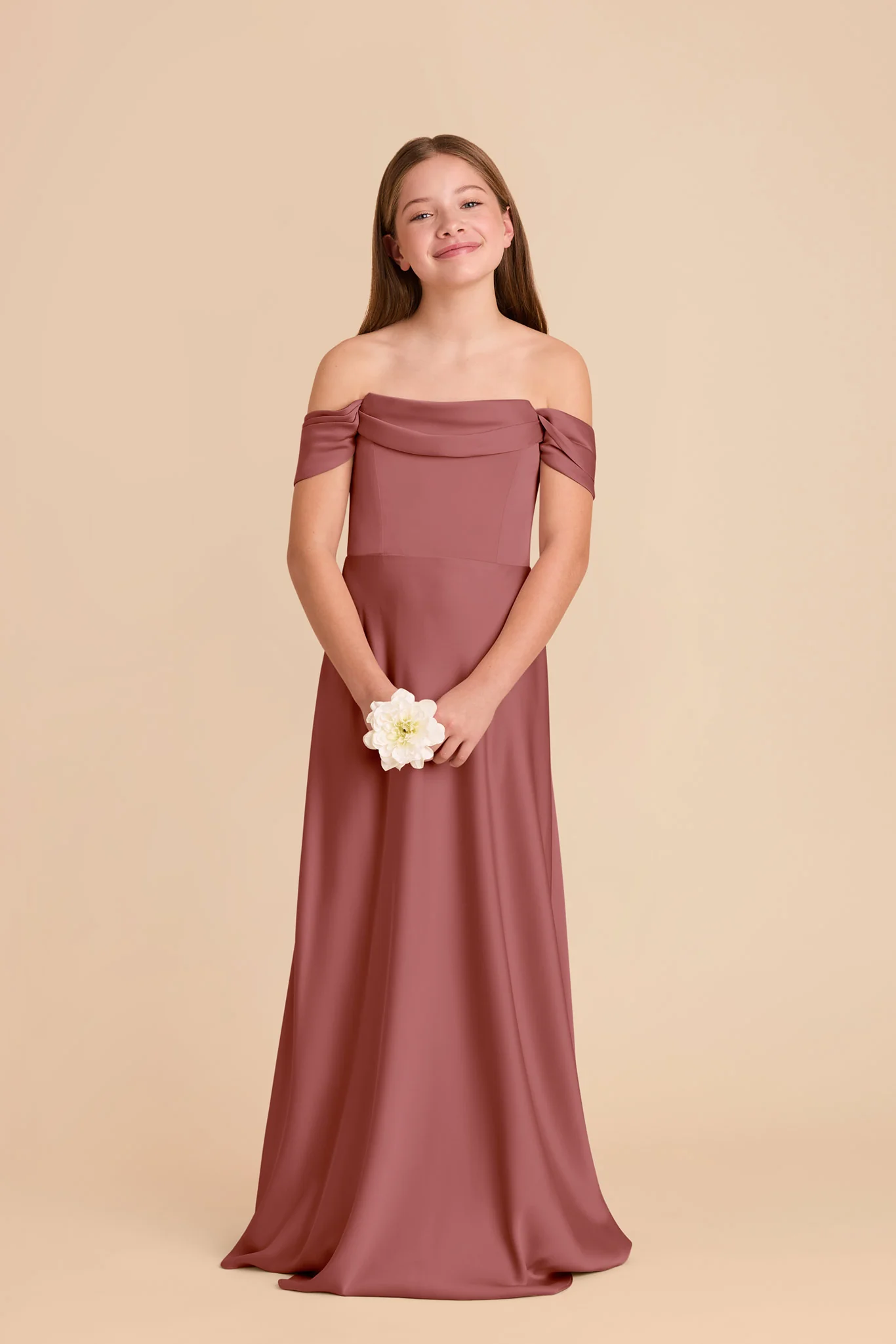 Mimi Junior Matte Satin Dress - Wild Rose - Image 4