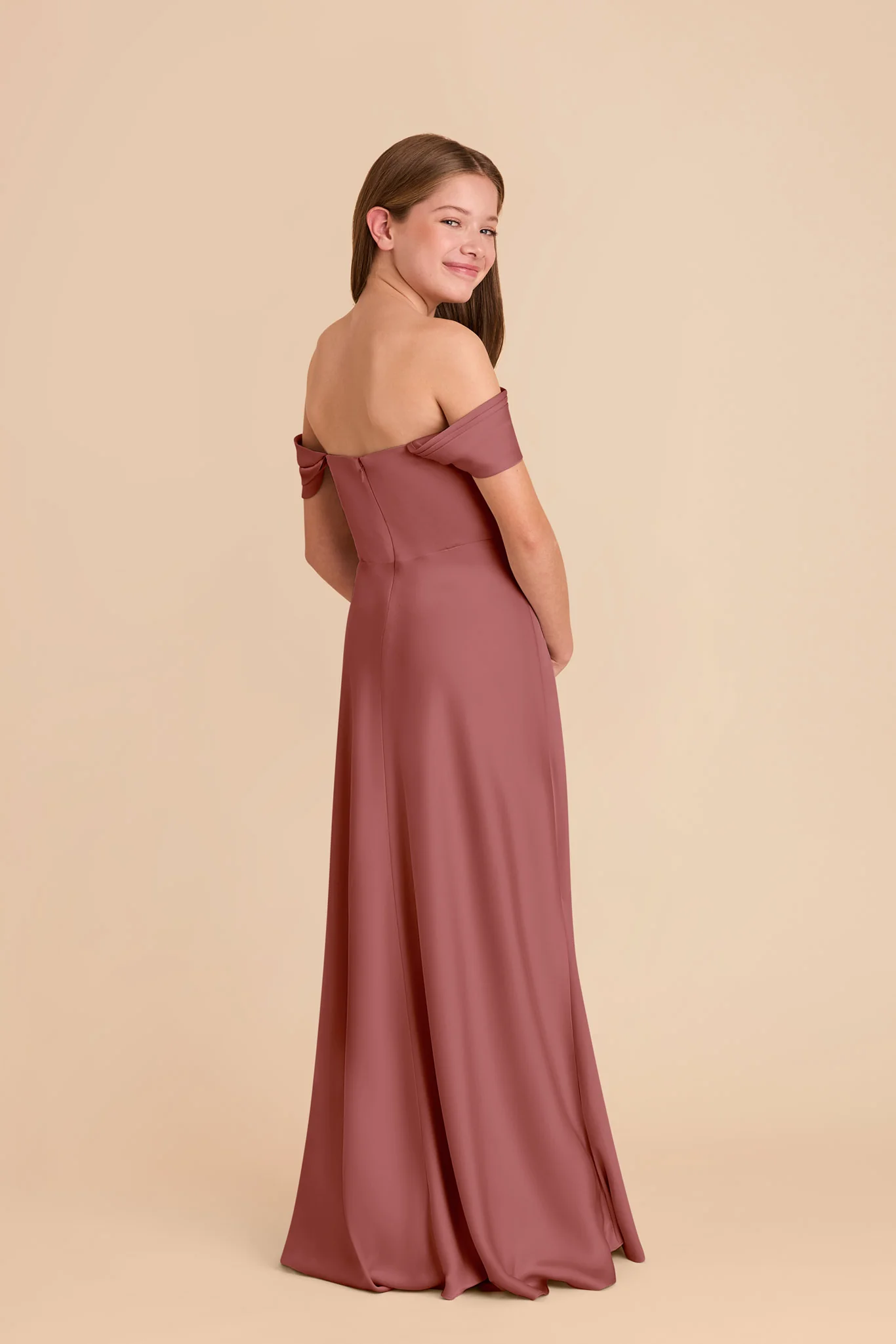 Mimi Junior Matte Satin Dress - Wild Rose - Image 5